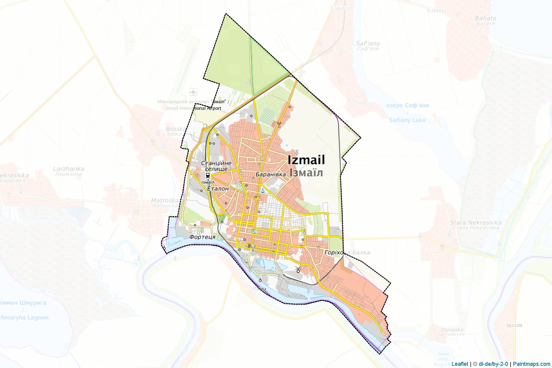 Muestras de recorte de mapas Izmailska (Odessa)-1