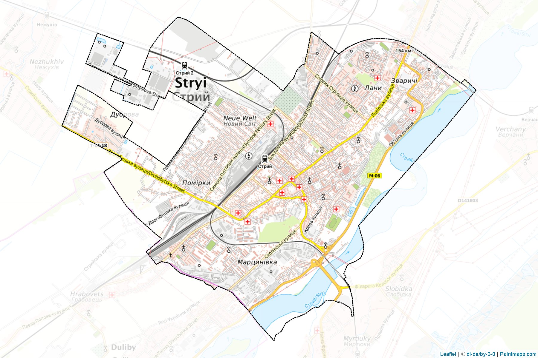 Muestras de recorte de mapas Stryiska (Lviv)-1