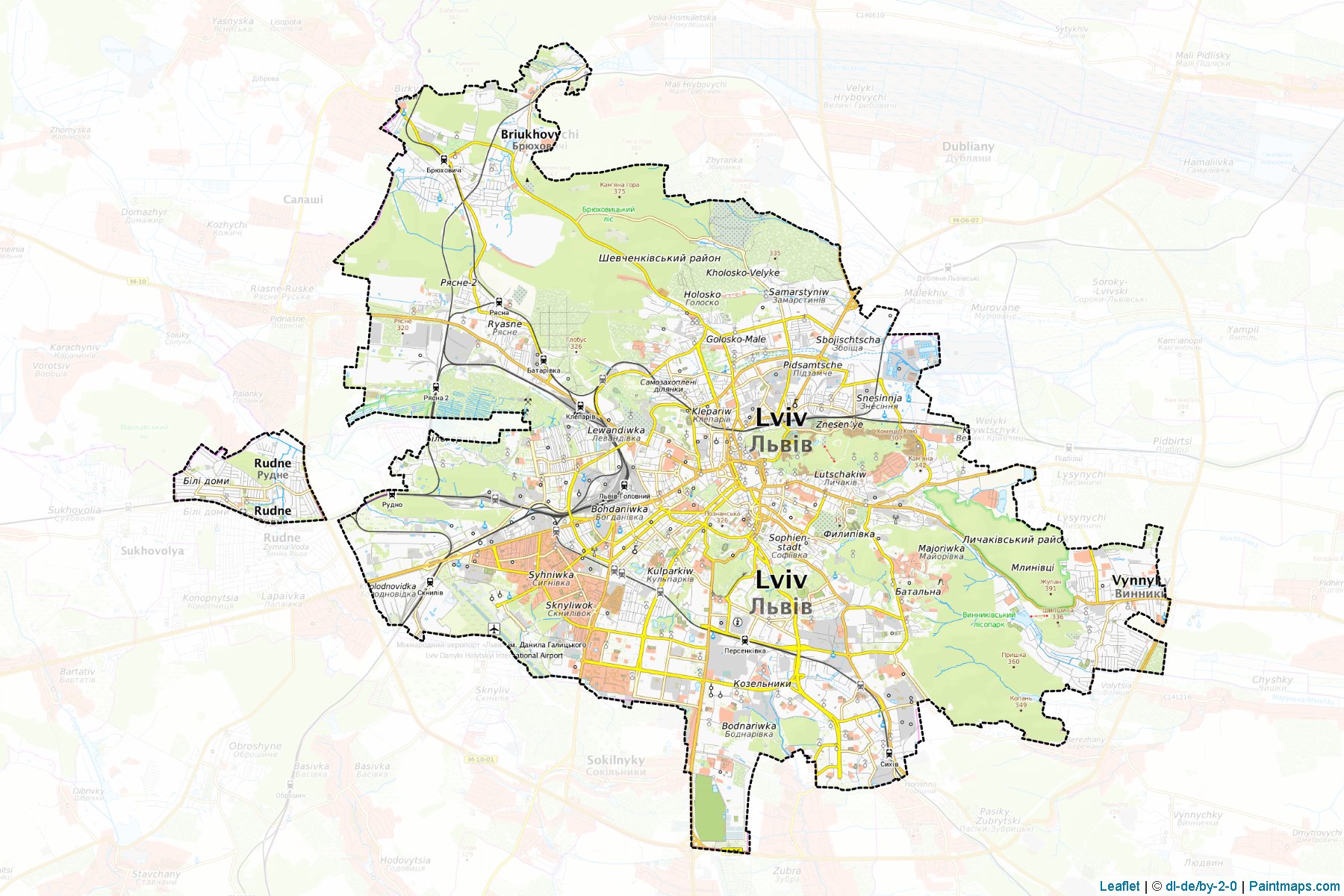 Muestras de recorte de mapas Lvivska (Lviv)-1