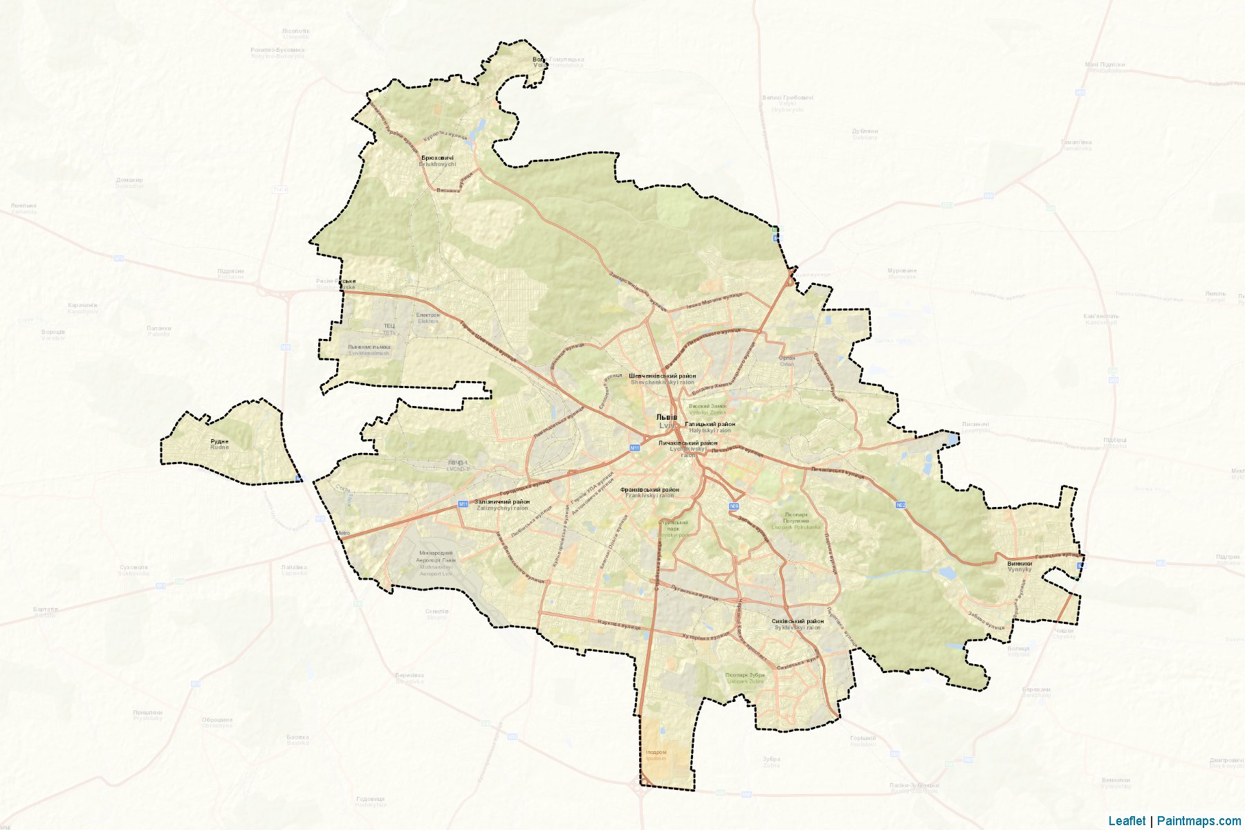 Lvivska (Lviv Oblastı) Haritası Örnekleri-2