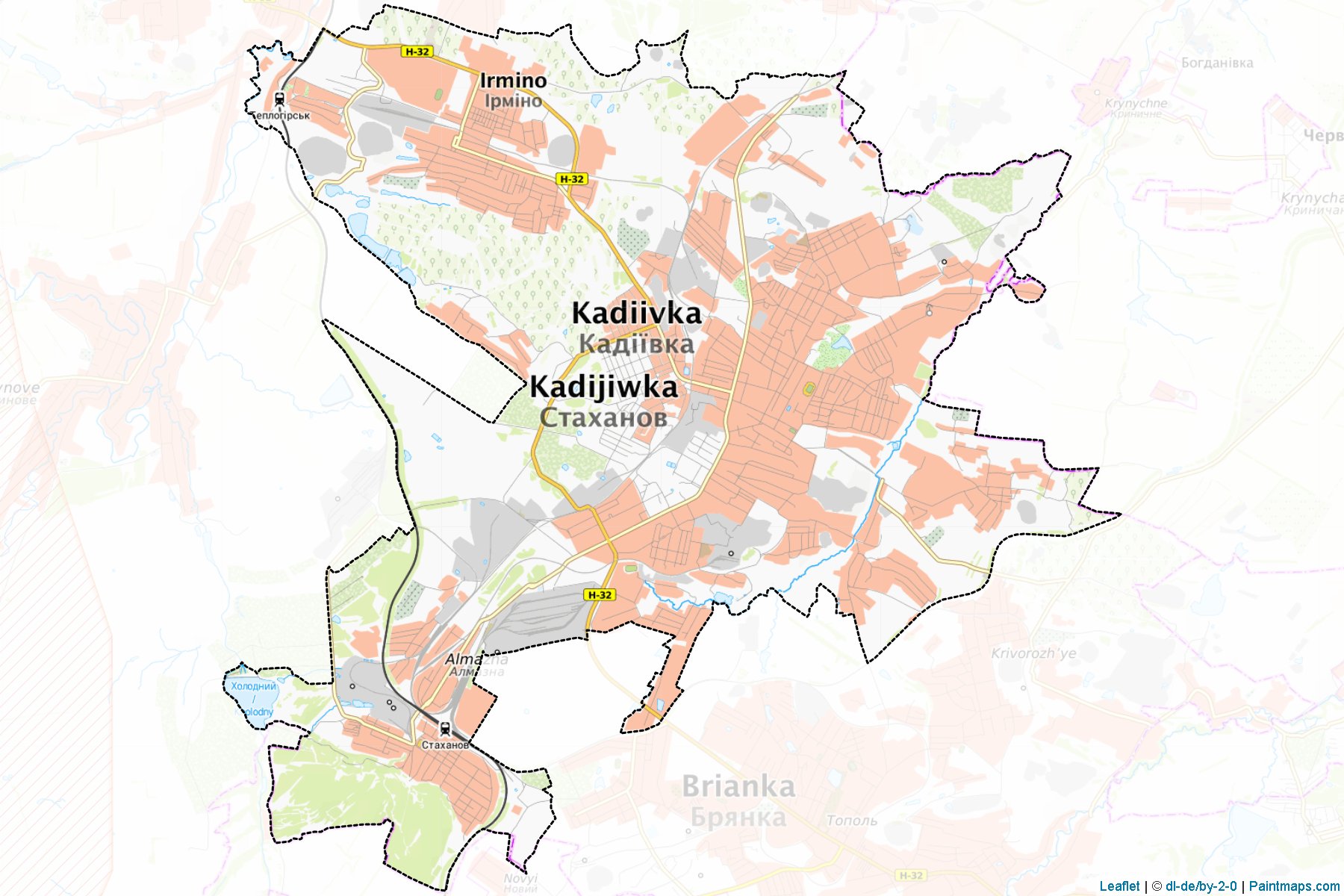 Stakhanovska (Luhansk Oblastı) Haritası Örnekleri-1