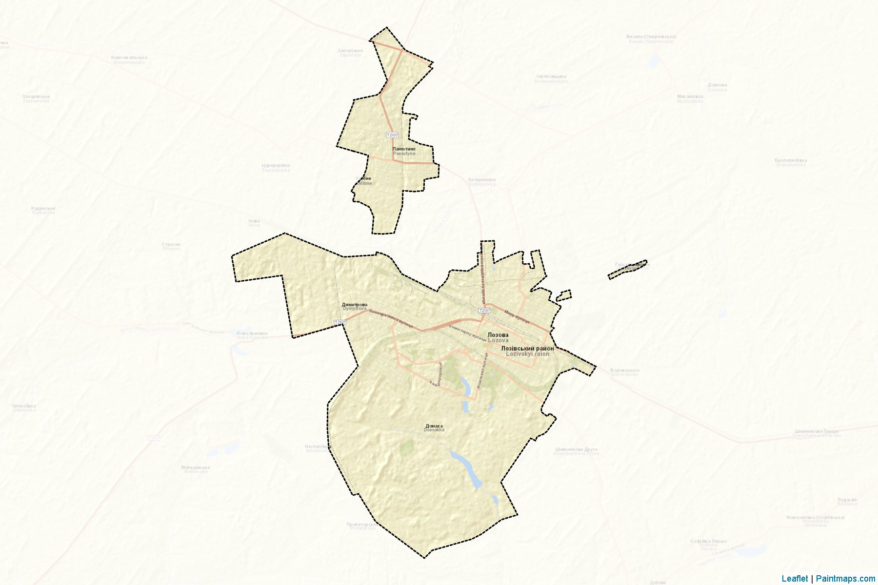 Muestras de recorte de mapas Lozivska (Kharkiv)-2