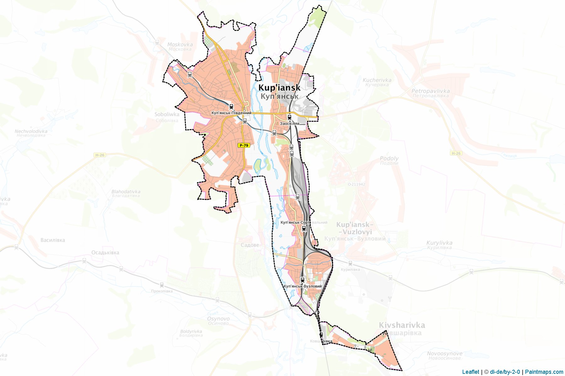 Muestras de recorte de mapas Kupianska (Kharkiv)-1