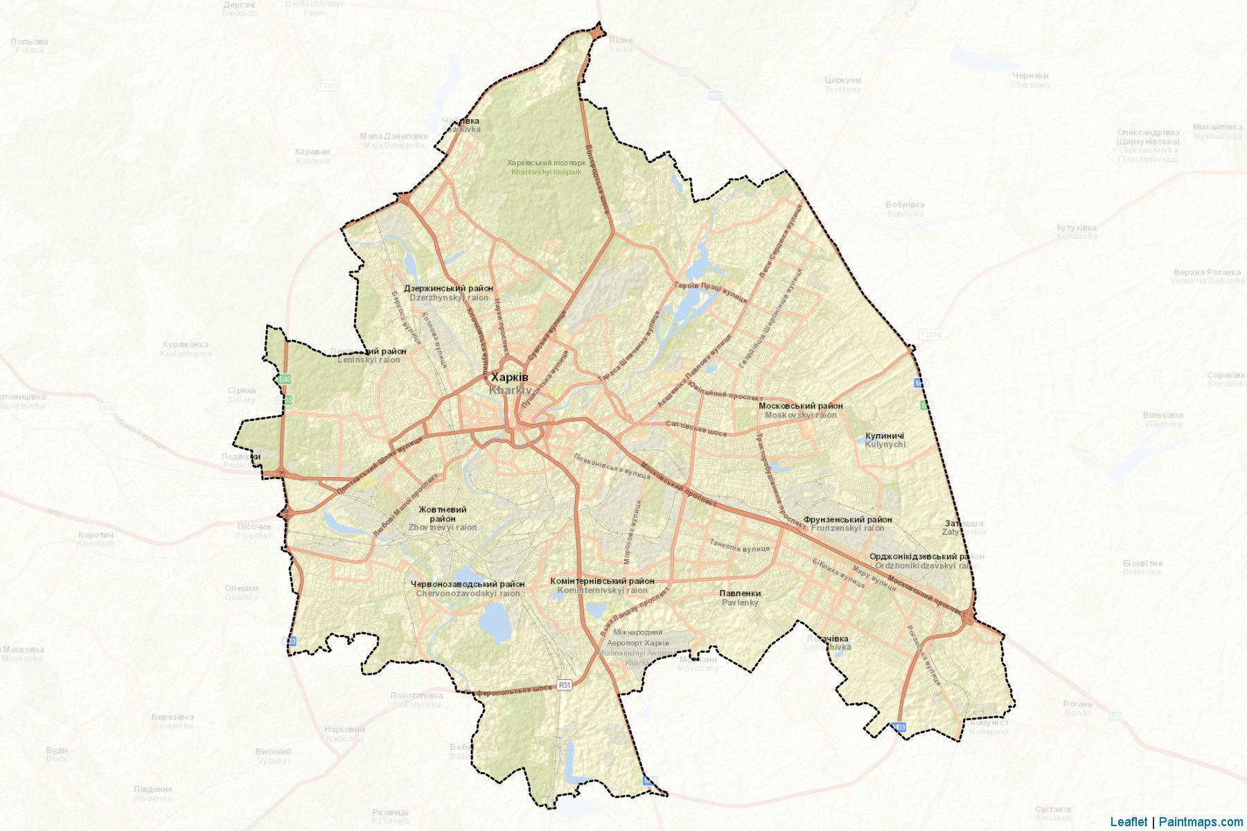 Muestras de recorte de mapas Dzerzhynskana (Kharkiv)-2