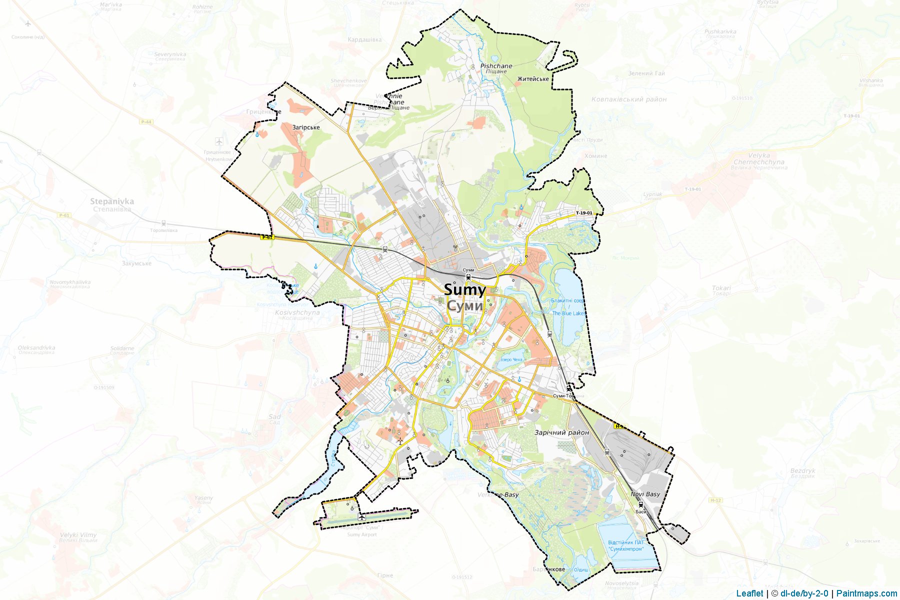 Muestras de recorte de mapas Sumska (Sumy)-1