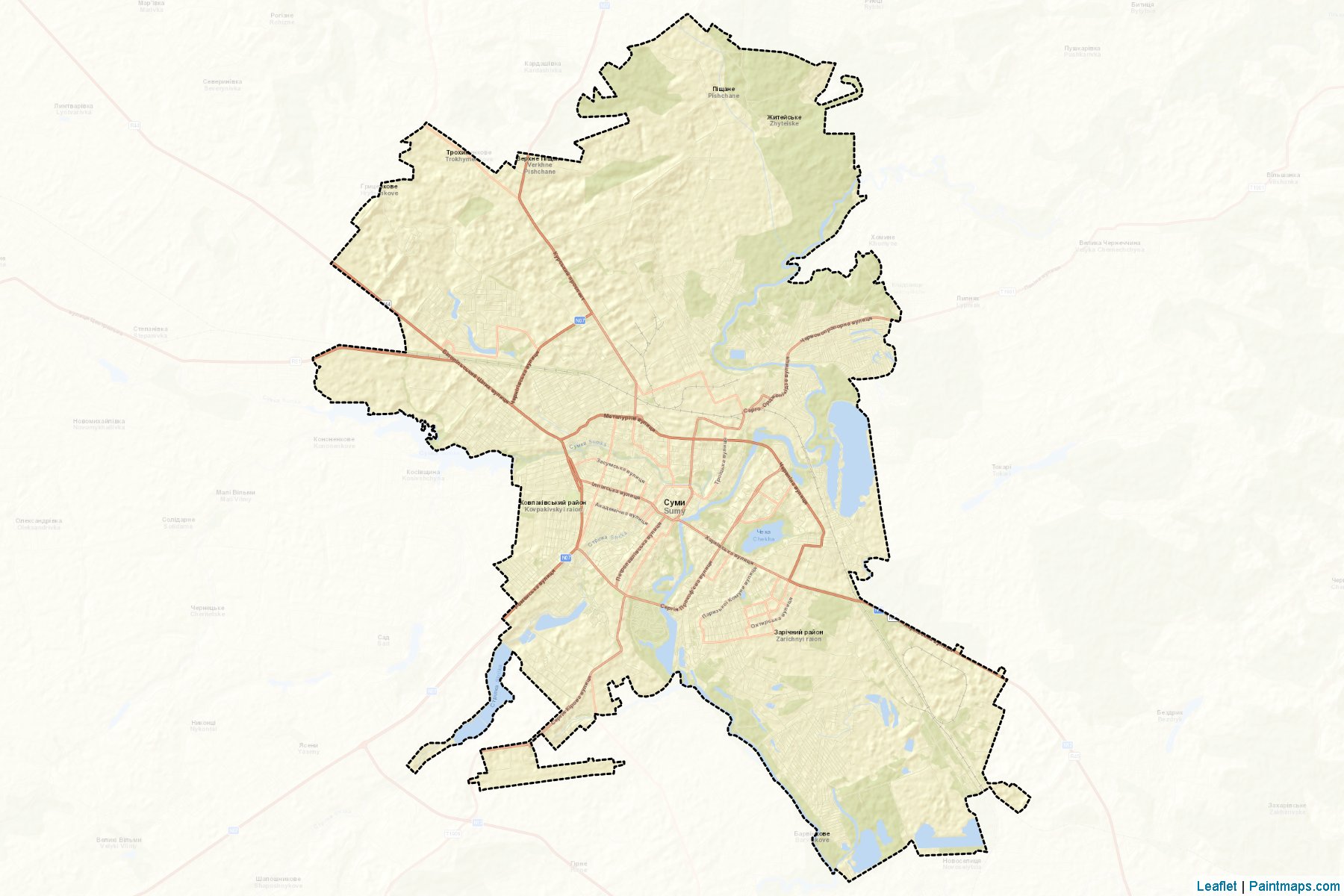 Muestras de recorte de mapas Sumska (Sumy)-2