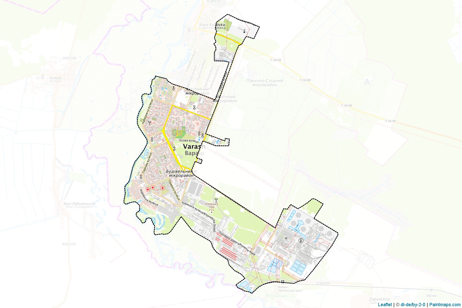 Muestras de recorte de mapas Kuznetsovska (Rivne)-1