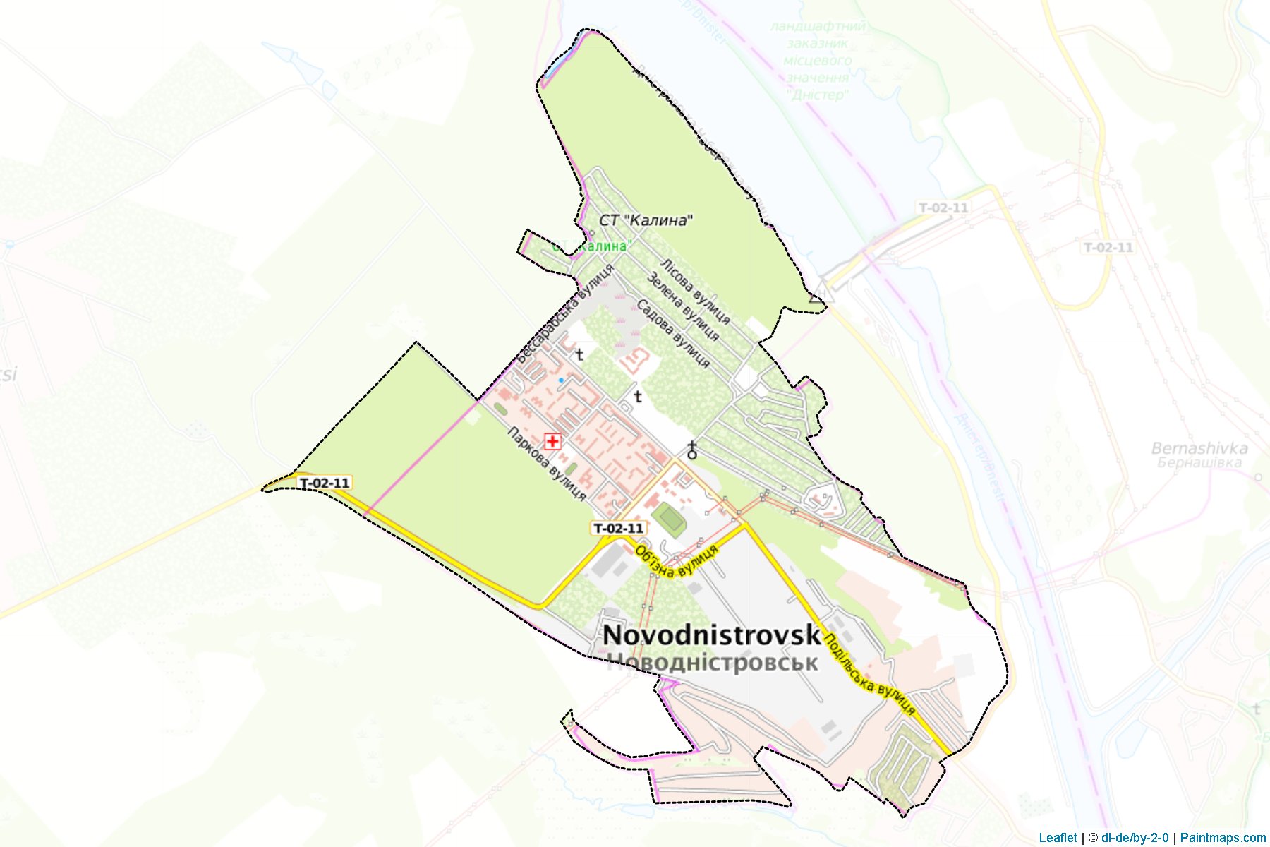 Muestras de recorte de mapas Novodnistrovska (Chernivtsi)-1