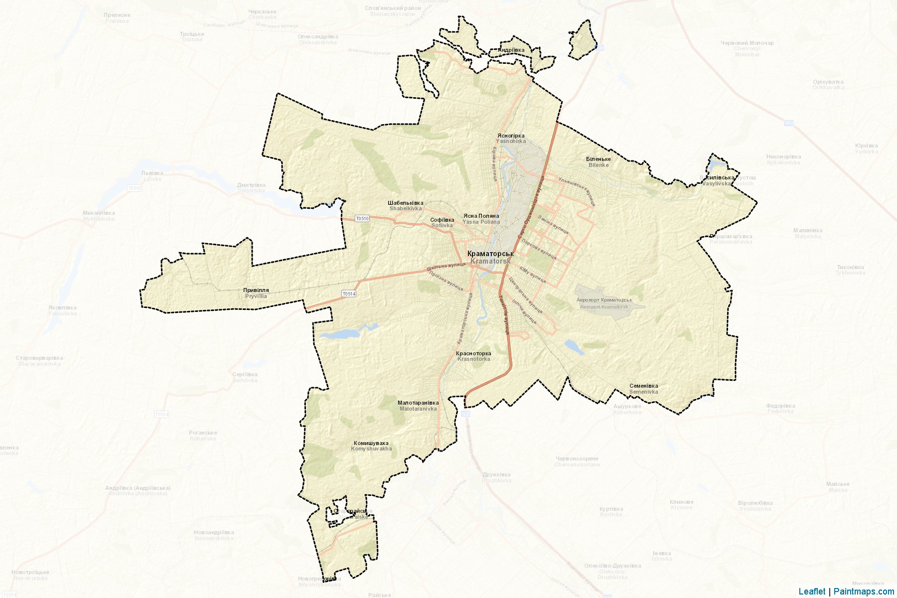 Muestras de recorte de mapas Kramatorska (Donetsk)-2