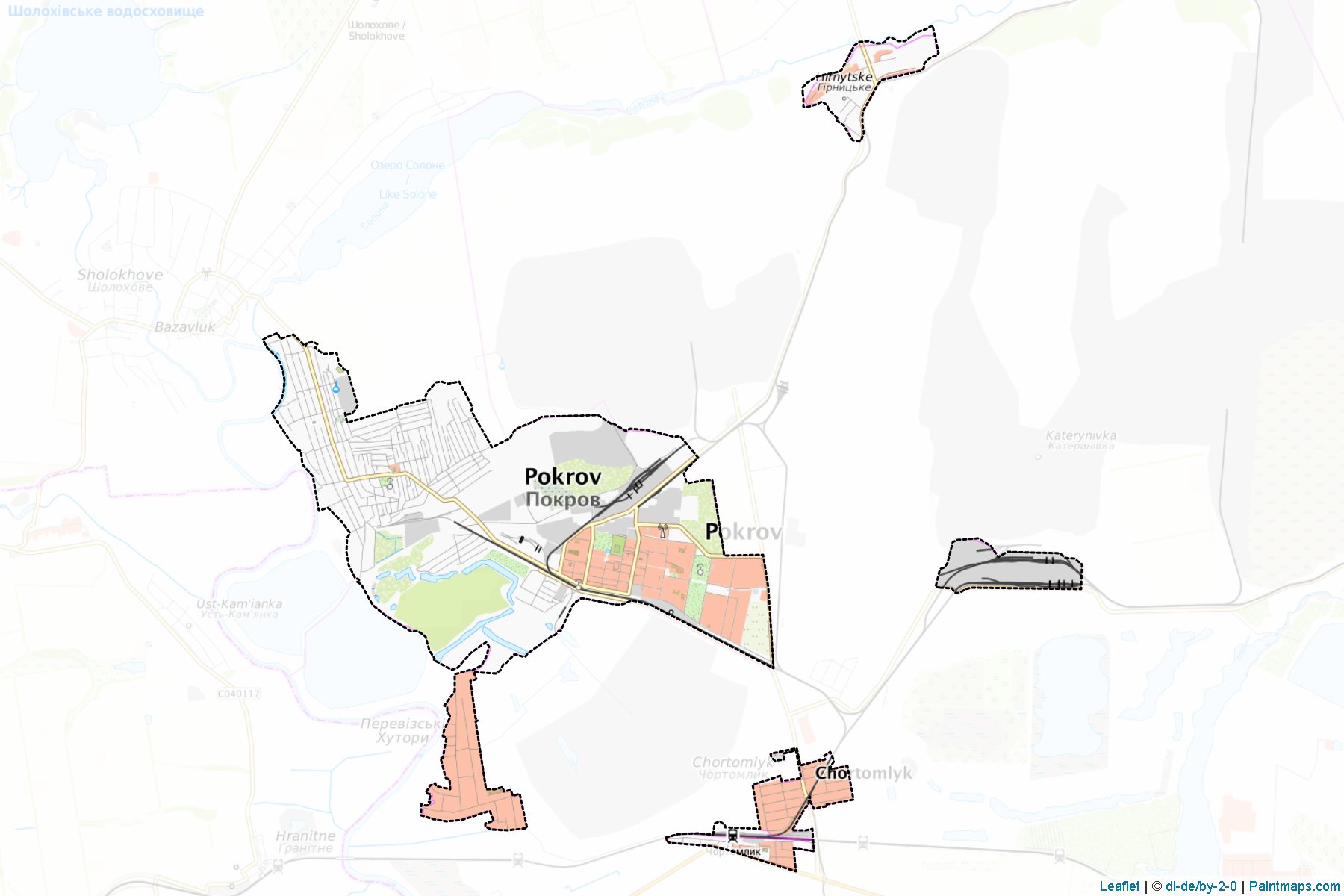 Muestras de recorte de mapas Ordzhonikidzevska (Dnipropetrovs'k)-1