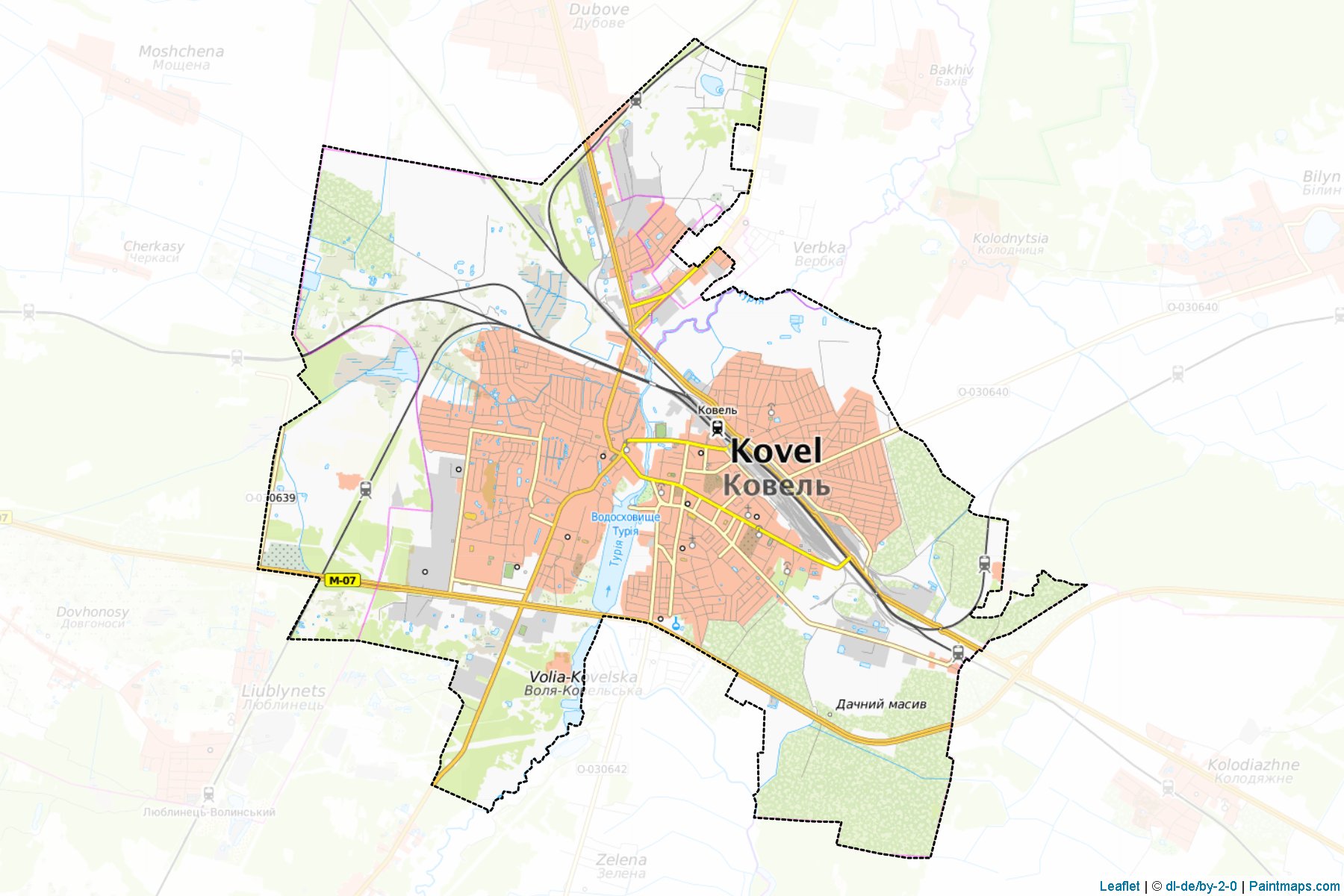 Muestras de recorte de mapas Kovelska (Volyn)-1