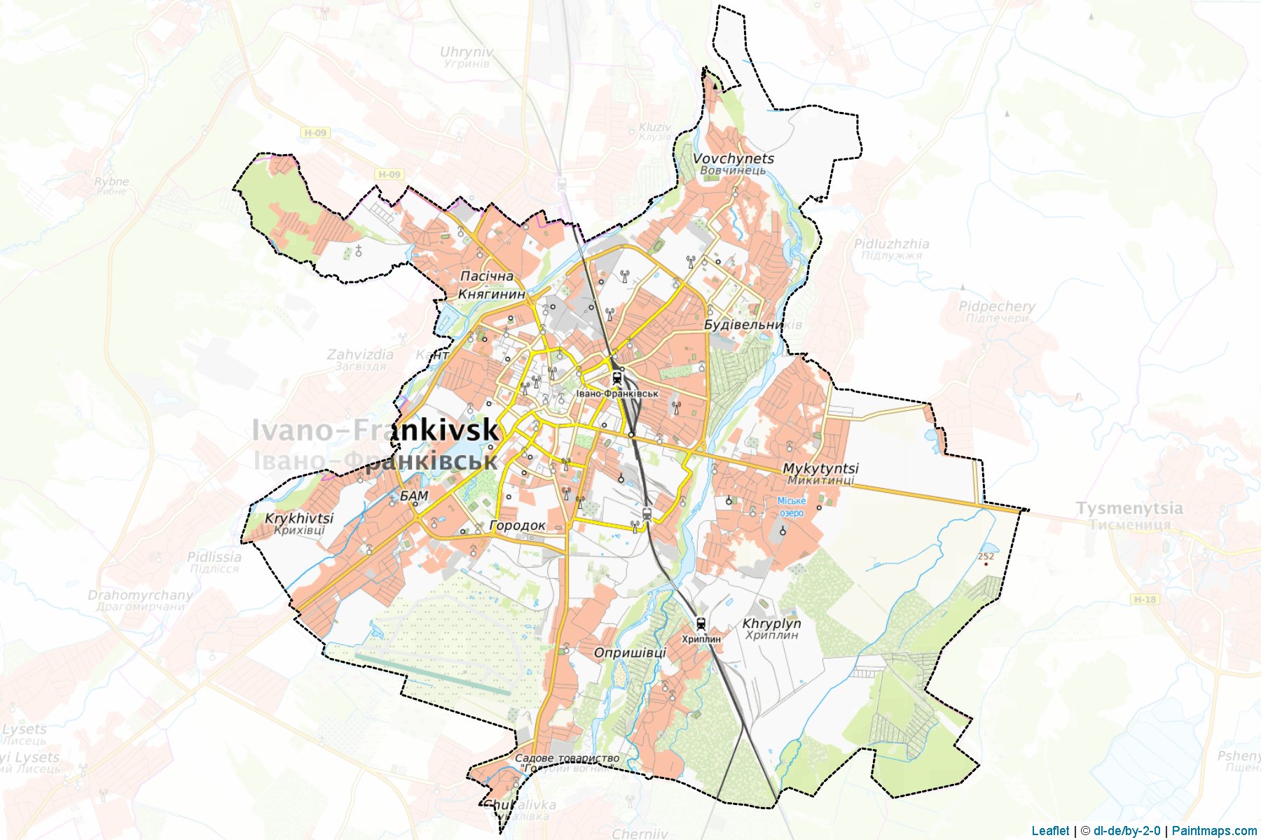 İvano-Frankivsk (İvano-Frankivsk Oblastı) Haritası Örnekleri-1