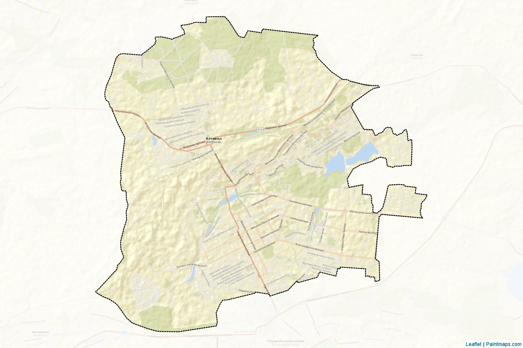 Muestras de recorte de mapas Alchevska (Luhansk)-2