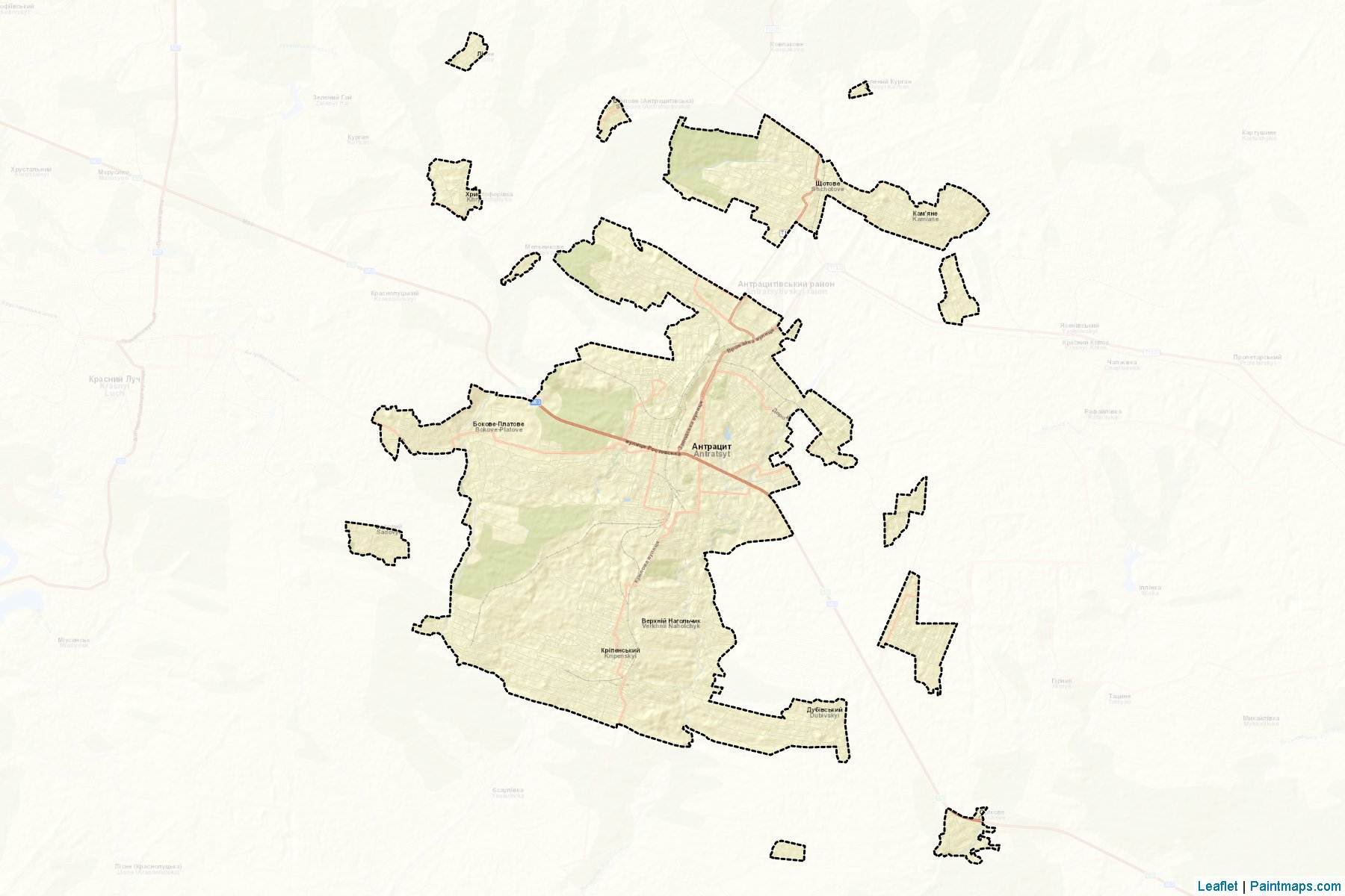 Antratsitivs'ka (Luhansk) Map Cropping Samples-2