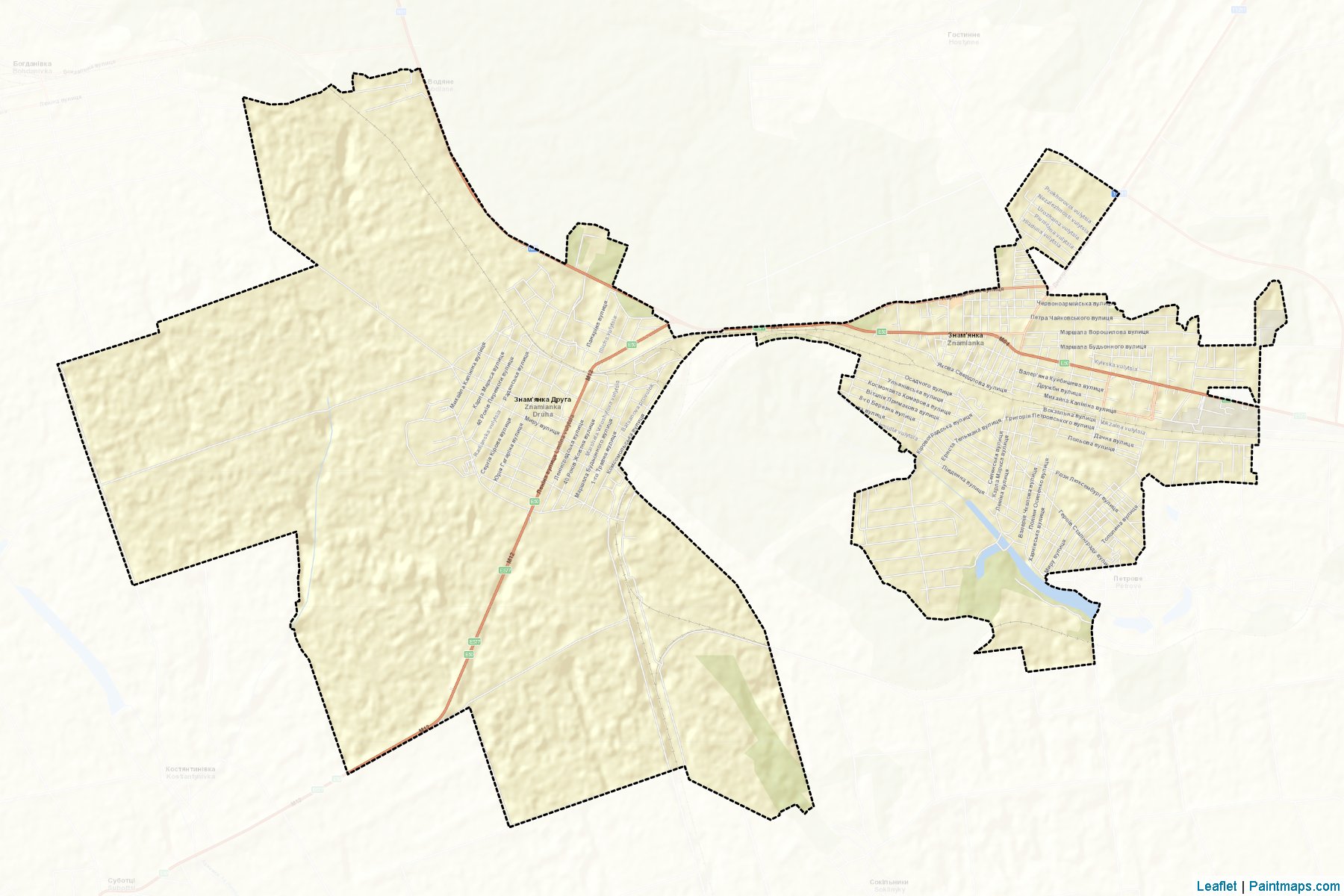 Muestras de recorte de mapas Znamianka (Kirovohrad)-2