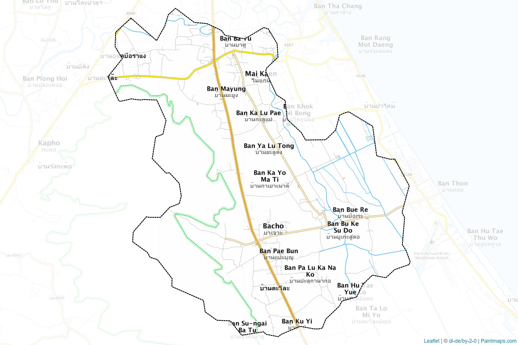 Muestras de recorte de mapas Bacho (Narathiwat)-1