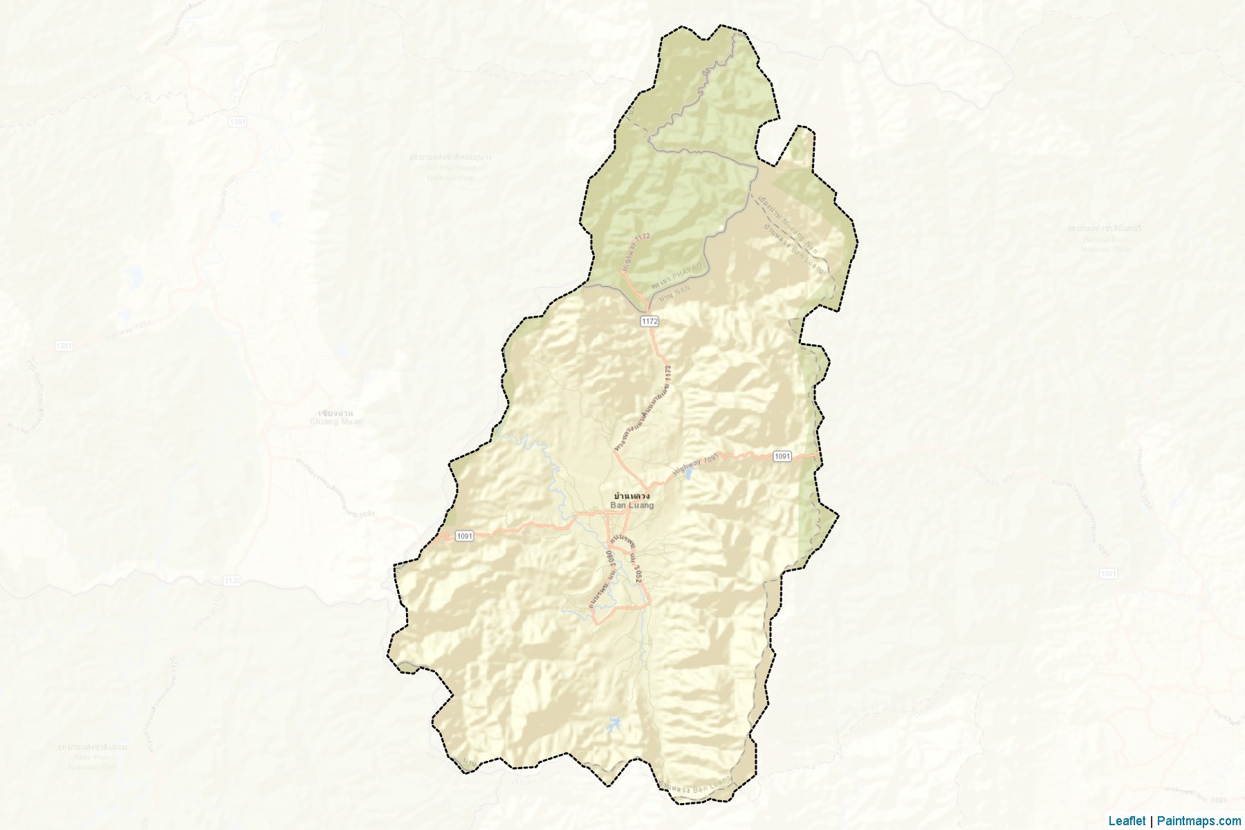 Muestras de recorte de mapas Ban Luang (Nan)-2