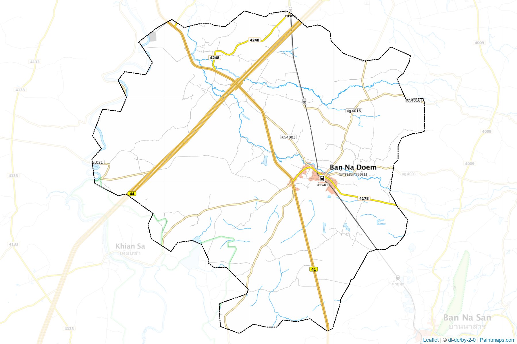 Ban Na Doem (Surat Thani) Map Cropping Samples-1