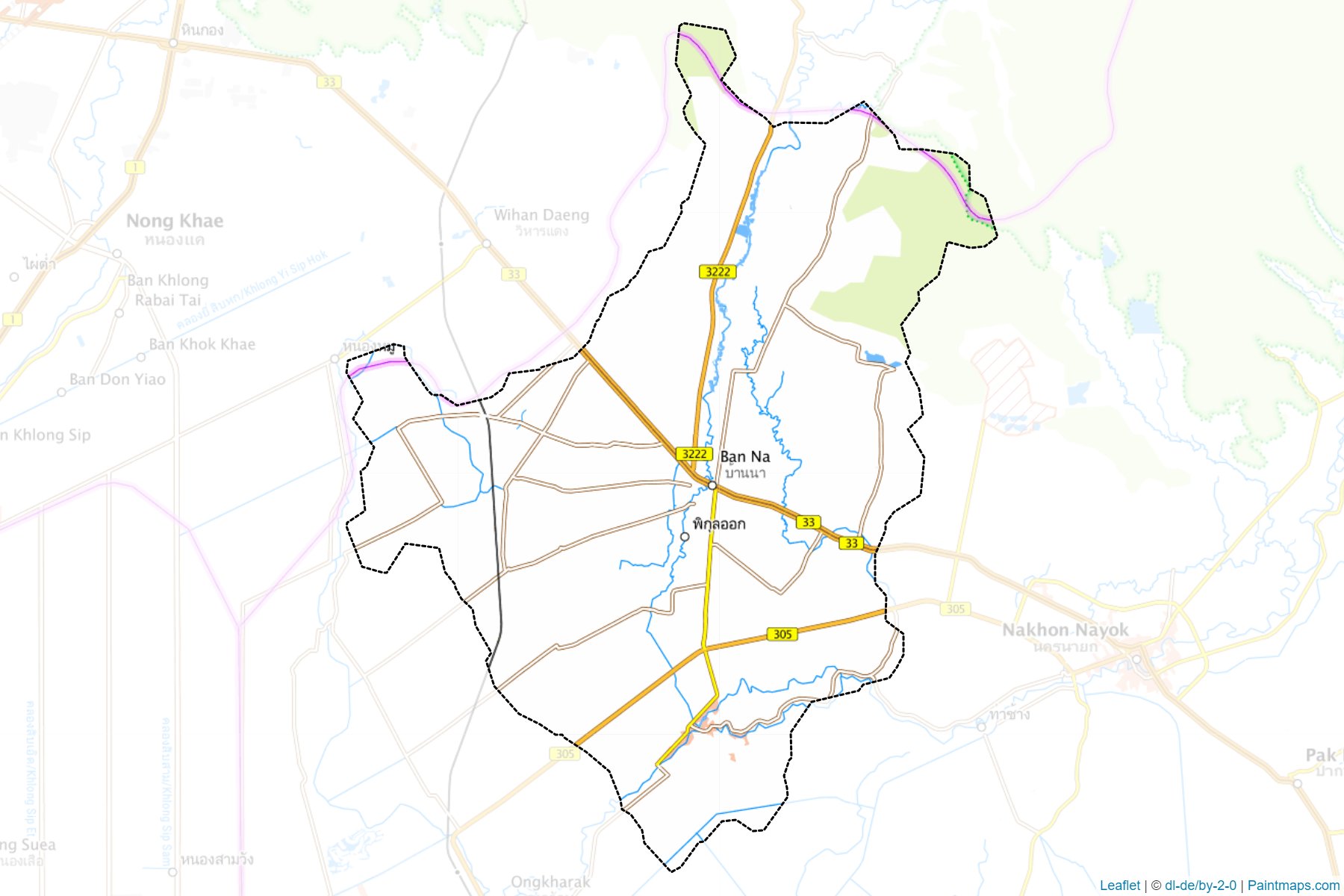 Muestras de recorte de mapas Ban Na (Nakhon Nayok)-1