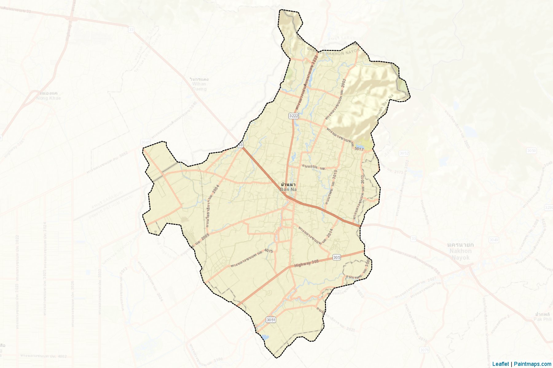 Muestras de recorte de mapas Ban Na (Nakhon Nayok)-2