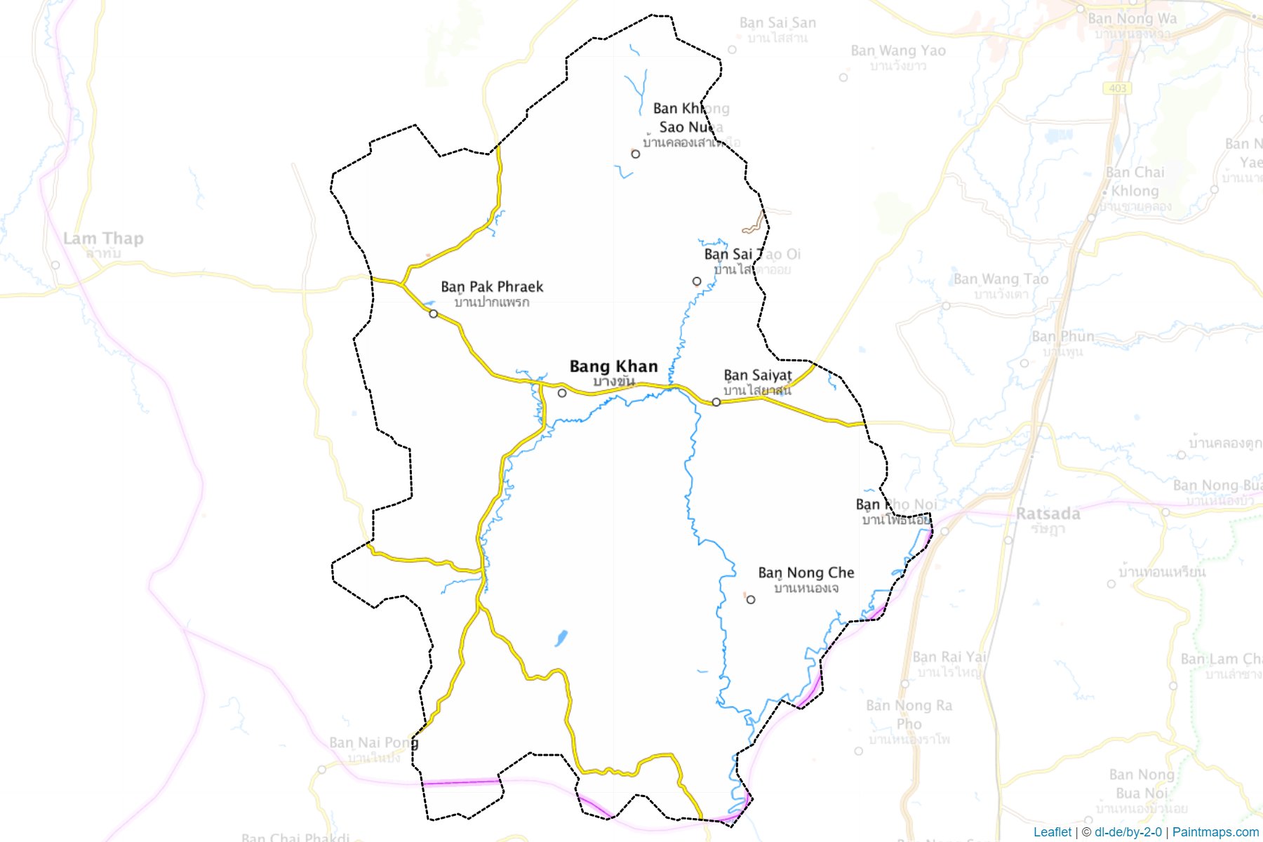 Muestras de recorte de mapas Bang Khan (Nakhon Si Thammarat)-1