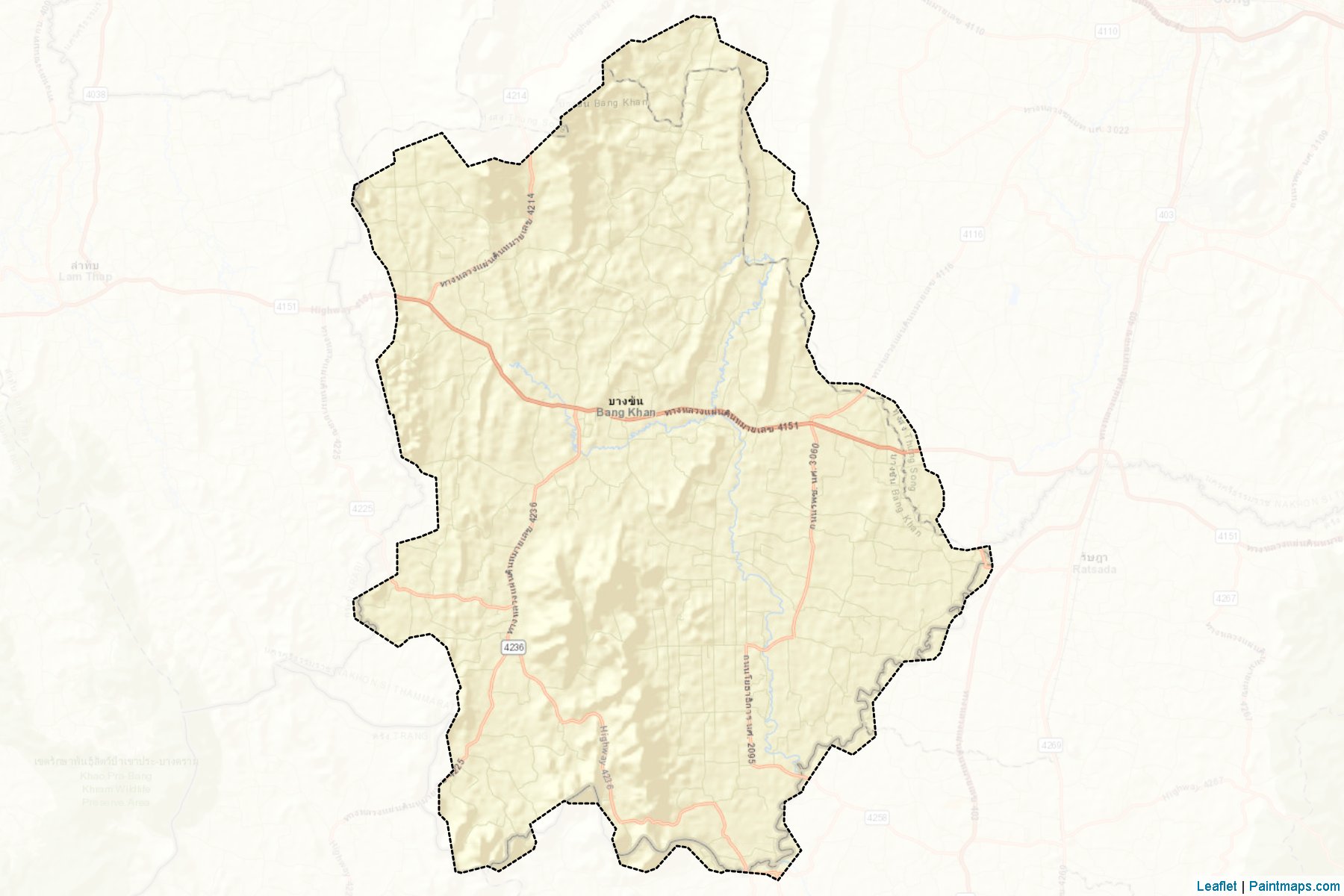 Muestras de recorte de mapas Bang Khan (Nakhon Si Thammarat)-2