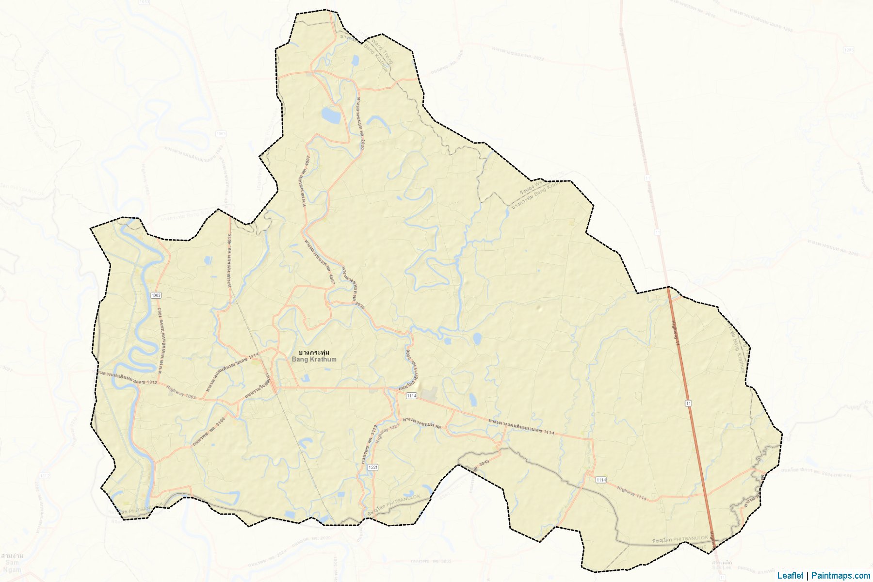 Muestras de recorte de mapas Bang Krathum (Phitsanulok)-2