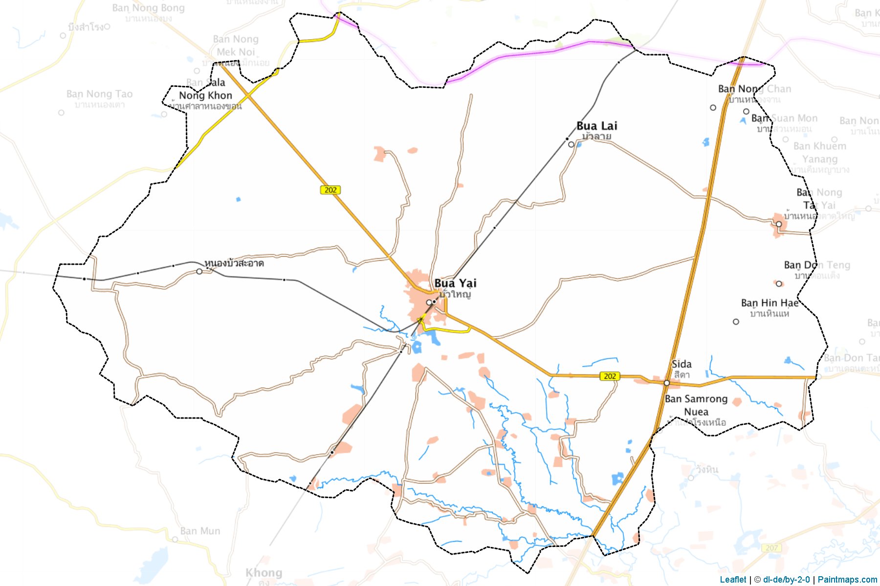 Muestras de recorte de mapas Bua Yai (Nakhon Ratchasima)-1