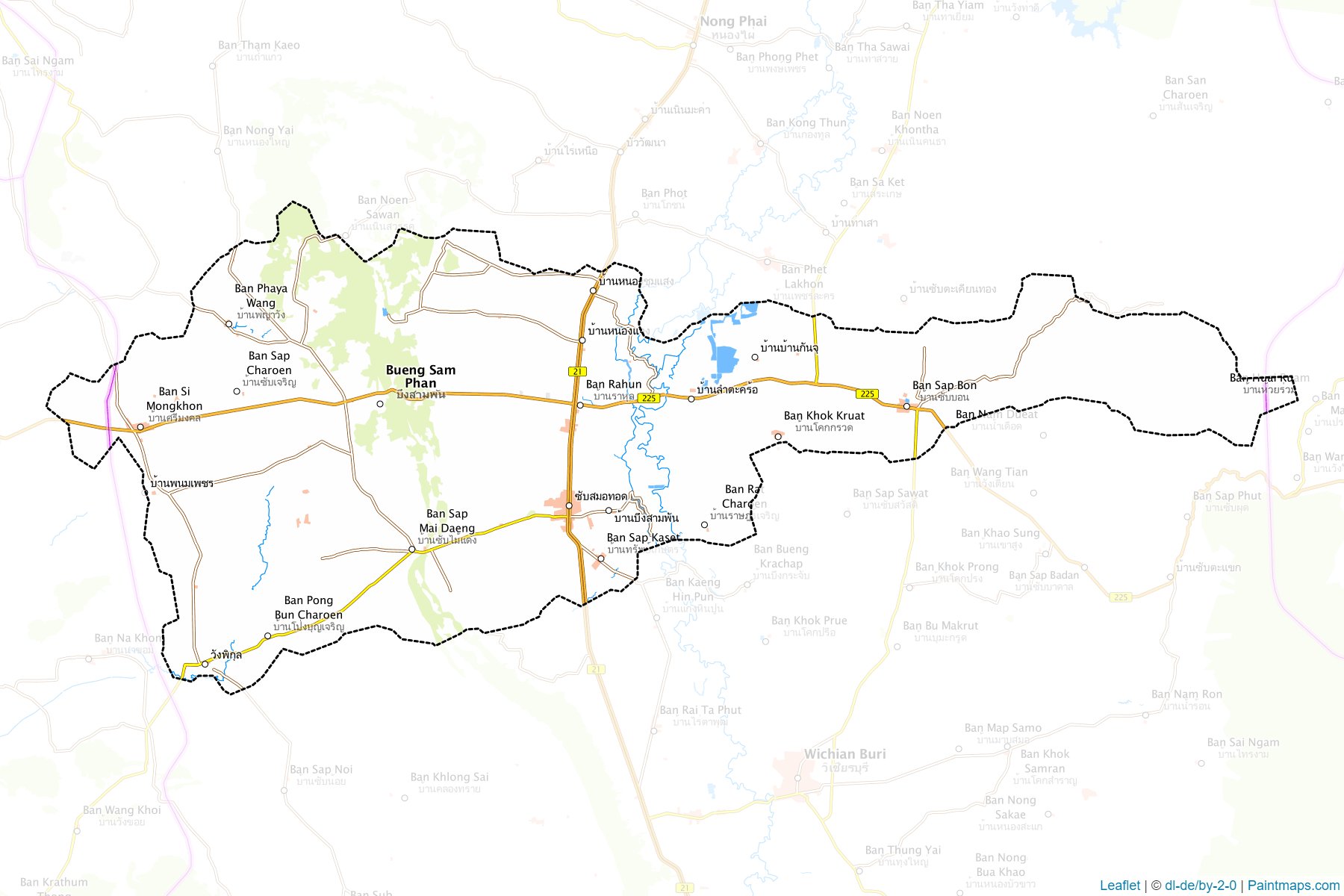 Muestras de recorte de mapas Bung Sam Phan (Phetchabun)-1