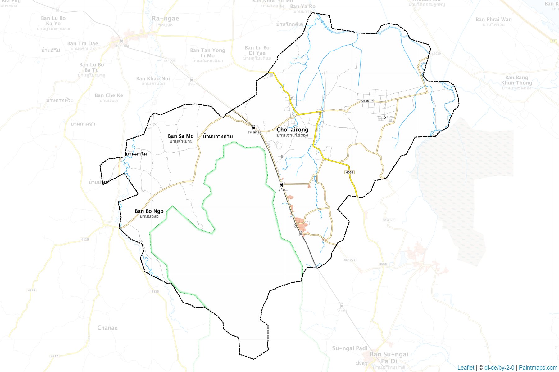 Muestras de recorte de mapas Cho Irong (Narathiwat)-1