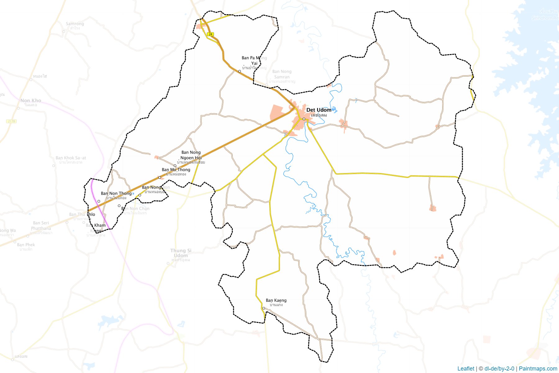 Muestras de recorte de mapas Det Udom (Ubon Ratchathani)-1