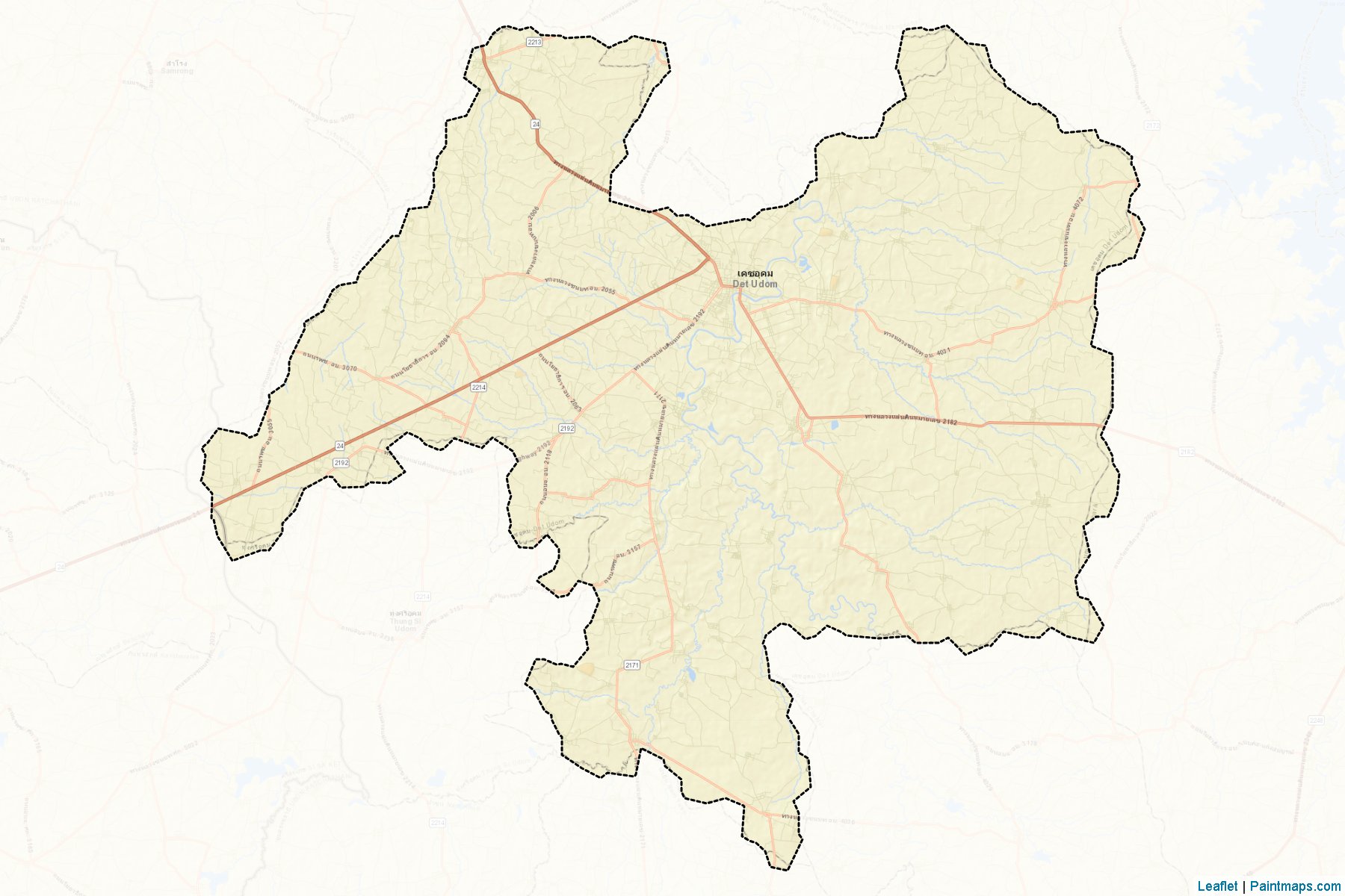 Muestras de recorte de mapas Det Udom (Ubon Ratchathani)-2