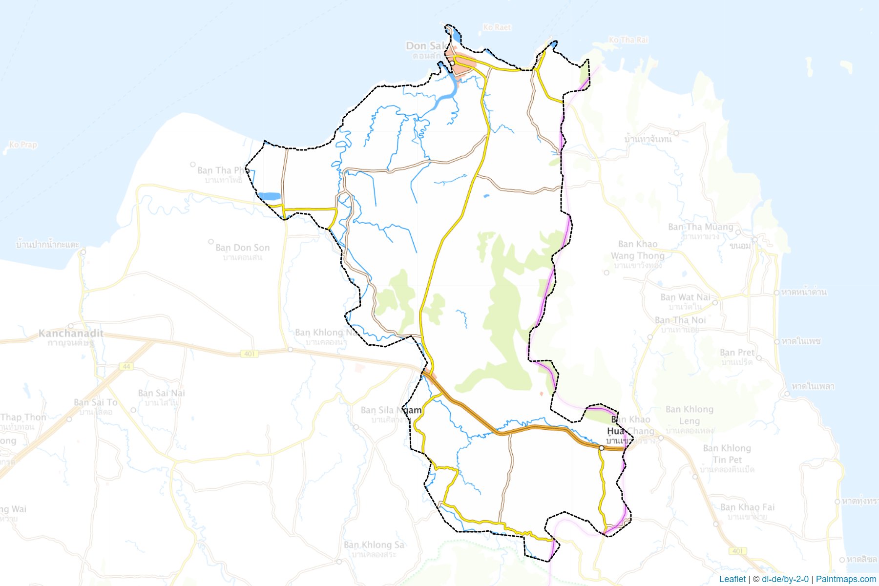 Muestras de recorte de mapas Don Sak (Surat Thani)-1