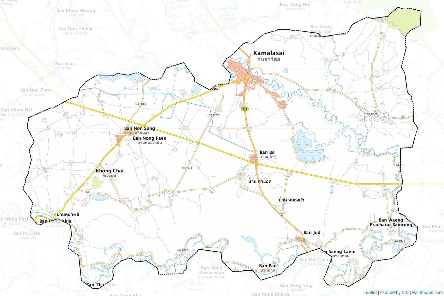 Muestras de recorte de mapas Kamalasai (Kalasin)-1