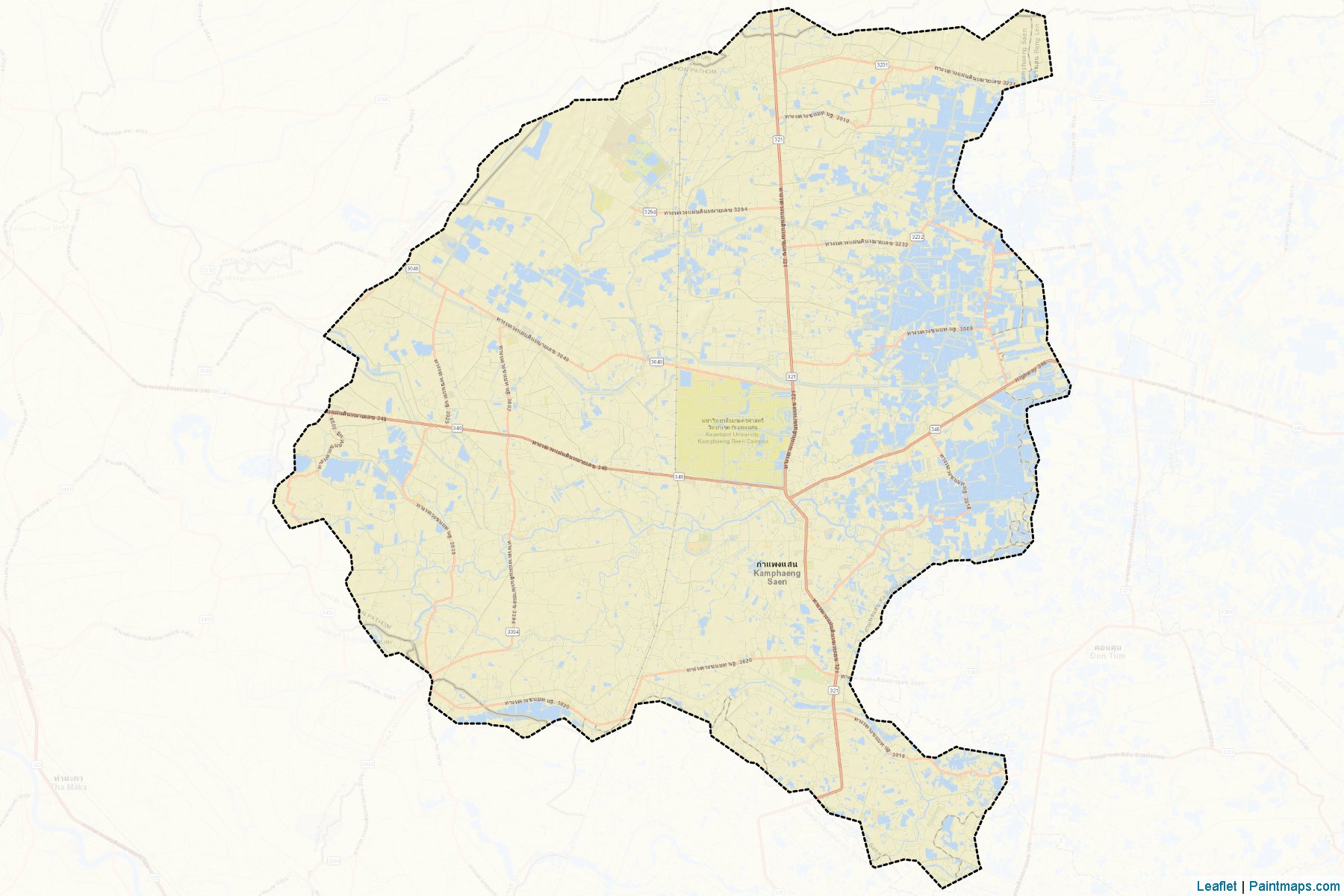 Muestras de recorte de mapas Kamphaeng Saen (Nakhon Pathom)-2