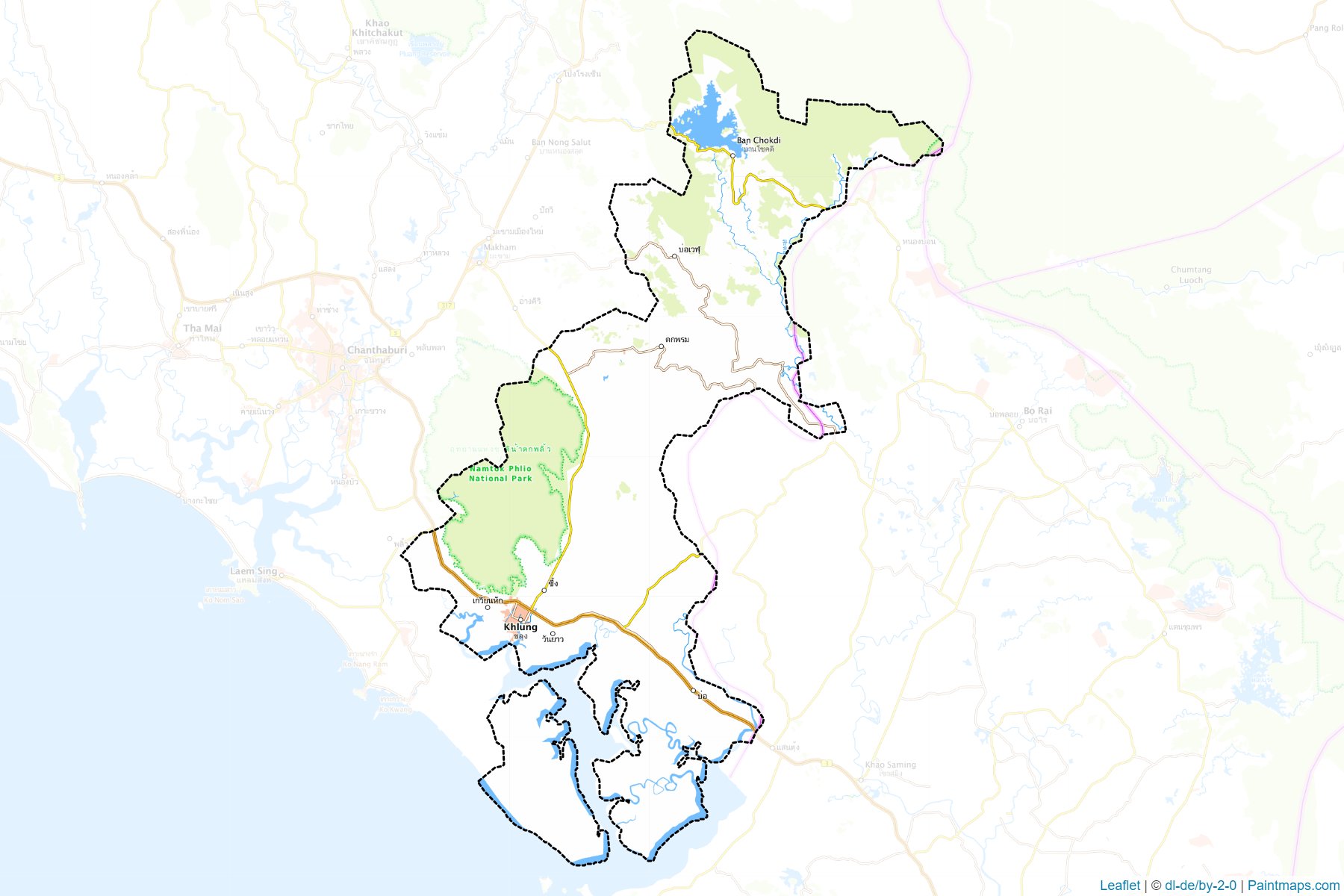 Muestras de recorte de mapas Khlung (Chanthaburi)-1