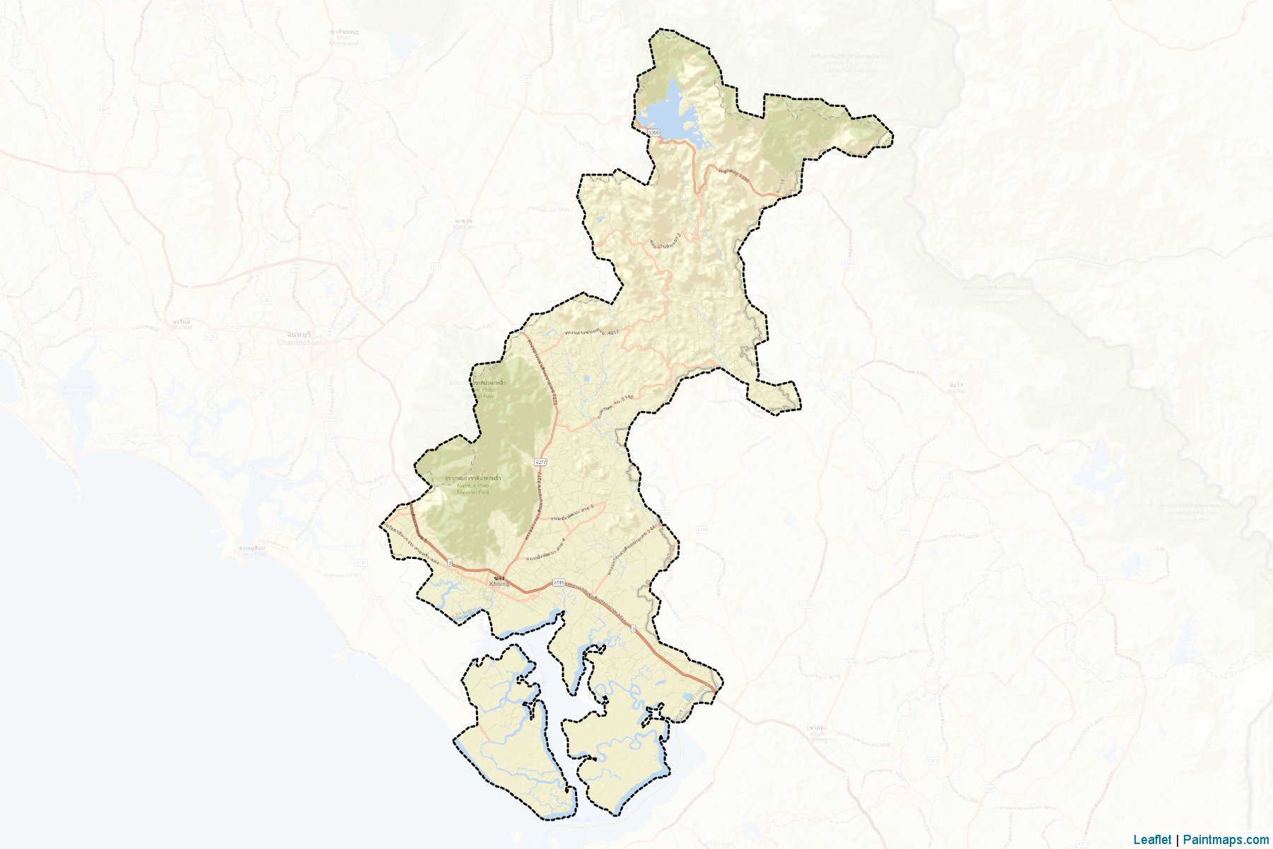 Muestras de recorte de mapas Khlung (Chanthaburi)-2