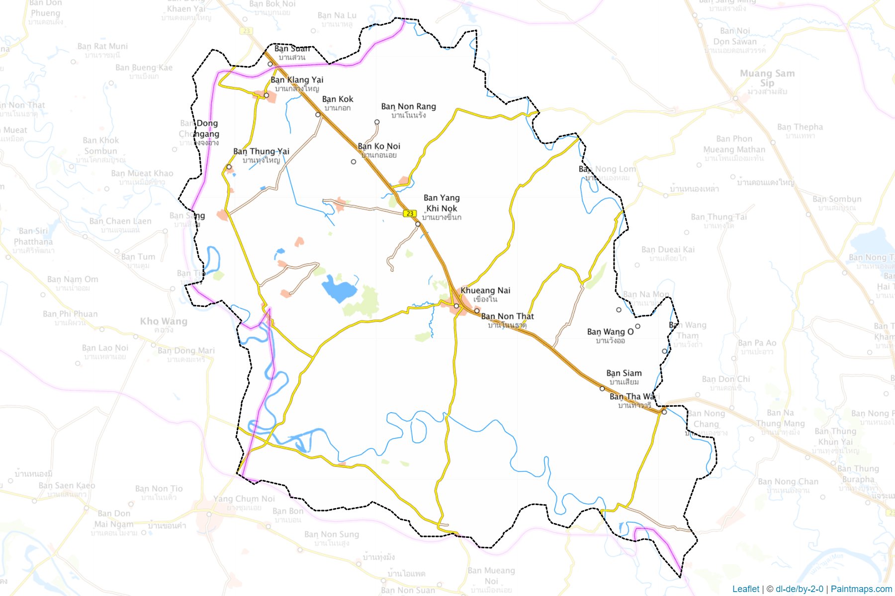 Muestras de recorte de mapas Khuang Nai (Ubon Ratchathani)-1