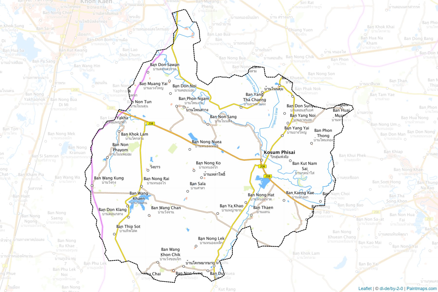 Muestras de recorte de mapas Kosum Phisai (Maha Sarakham)-1