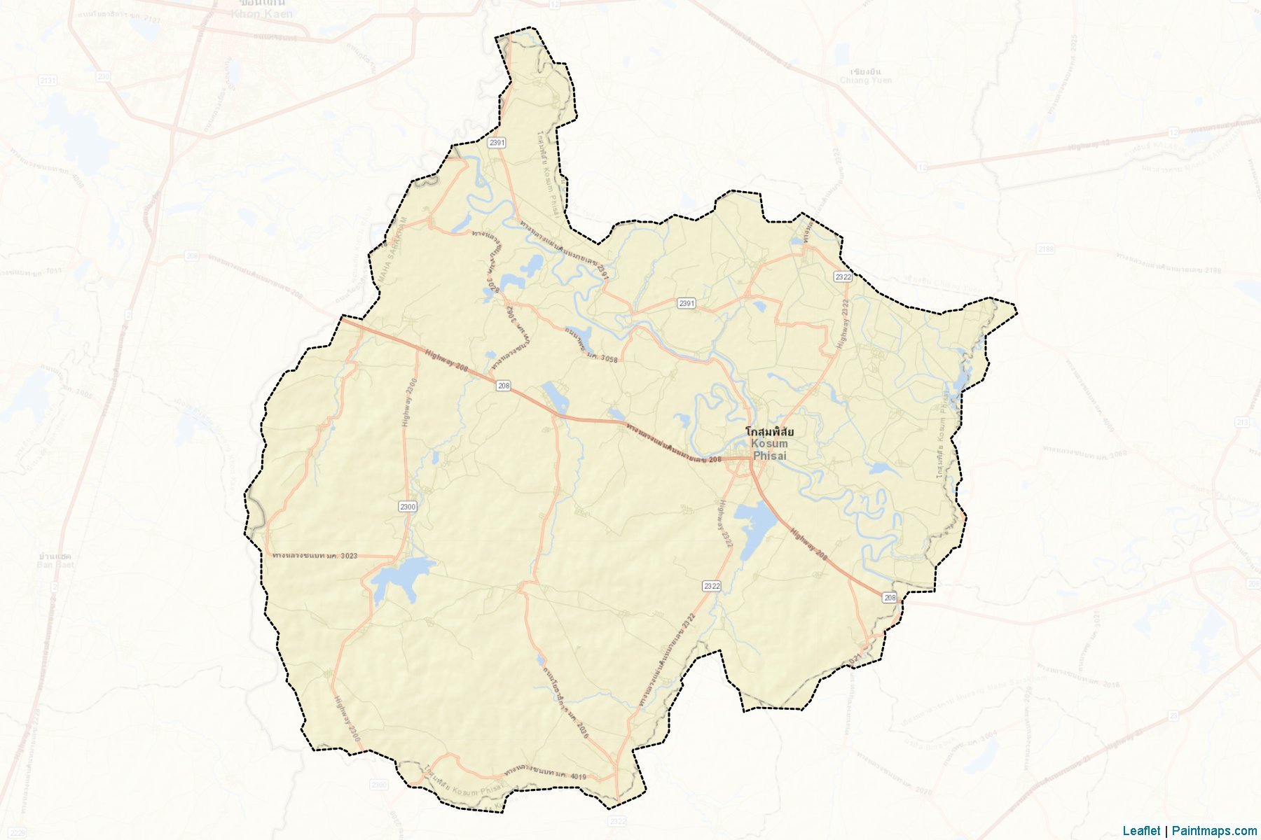 Muestras de recorte de mapas Kosum Phisai (Maha Sarakham)-2