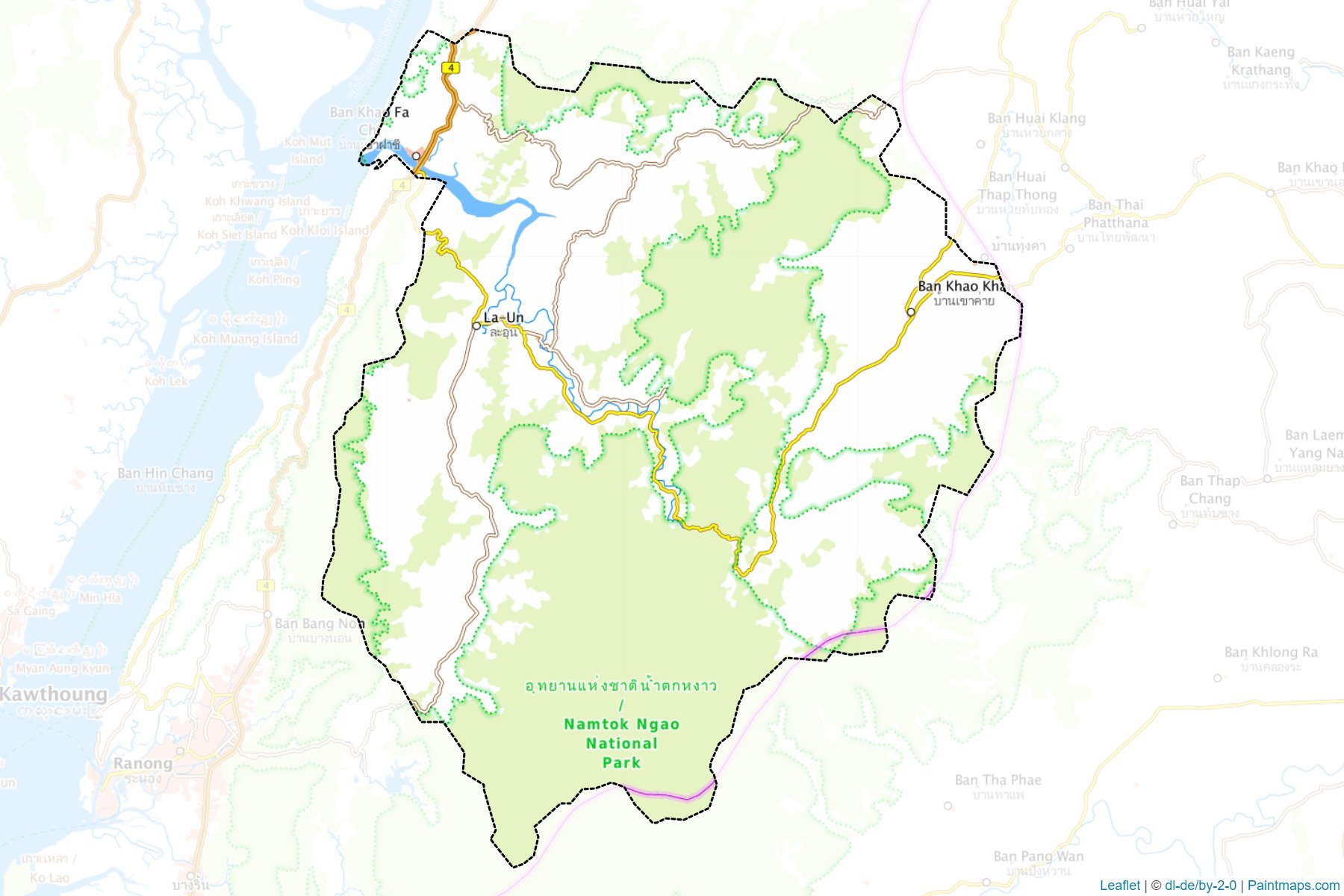 Muestras de recorte de mapas La-un (Ranong)-1