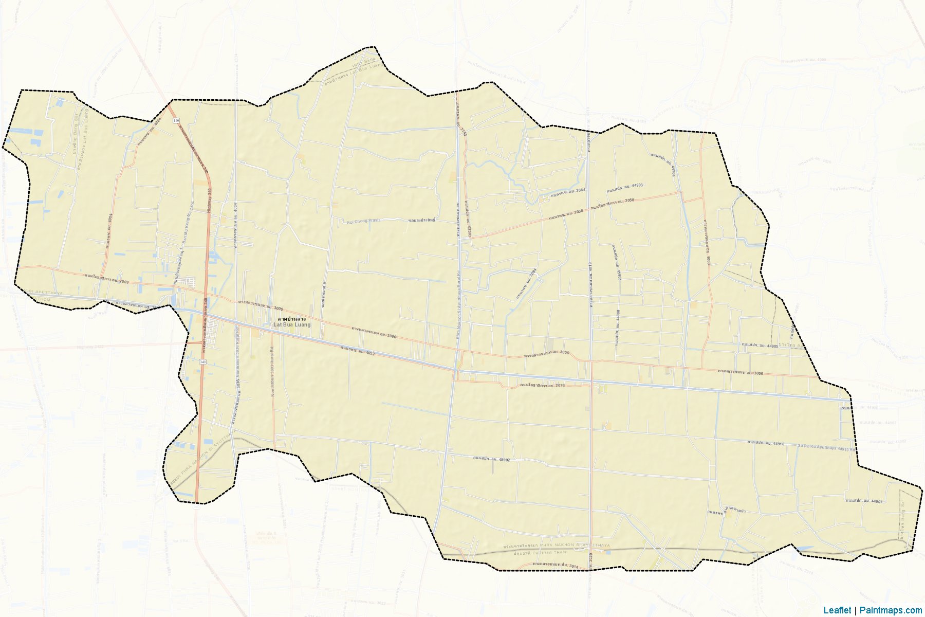 Muestras de recorte de mapas Lat Bua Luang (Phra Nakhon Si Ayutthaya)-2