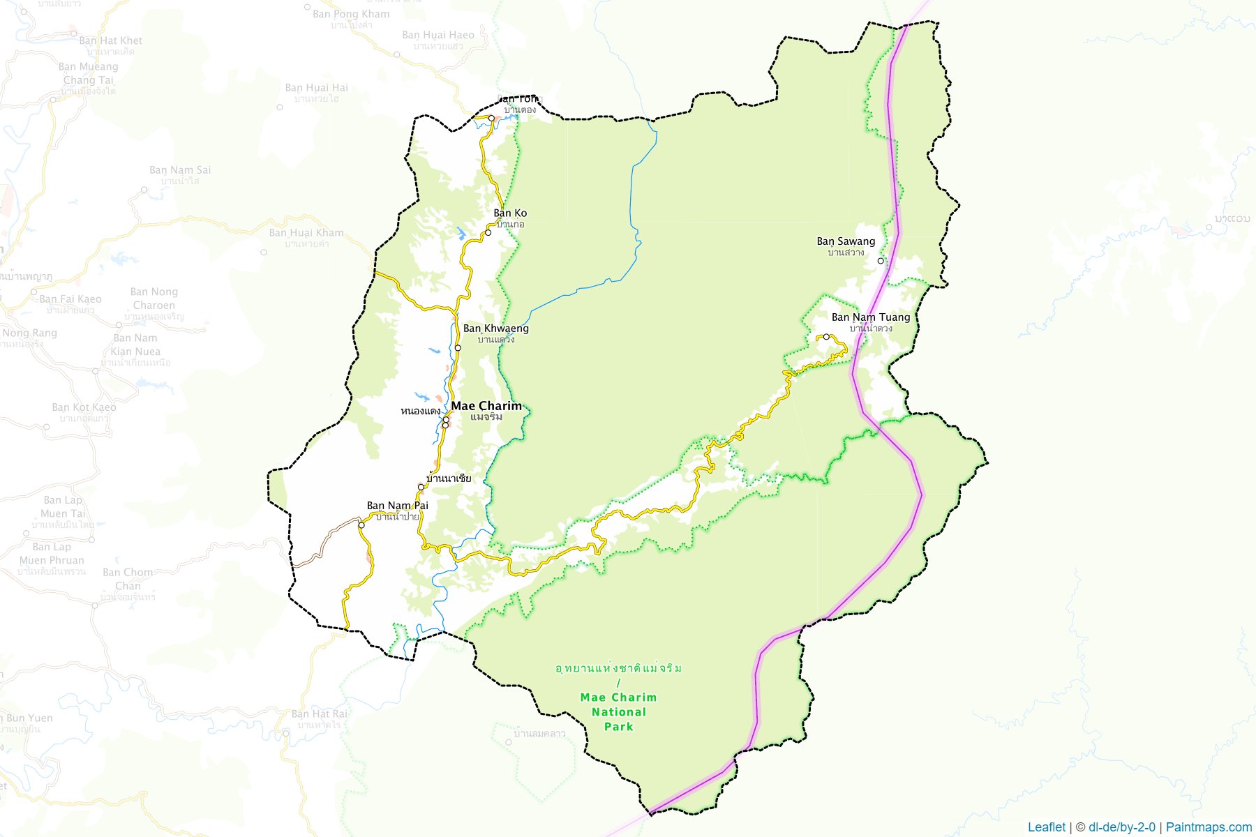 Muestras de recorte de mapas Mae Charim (Nan)-1