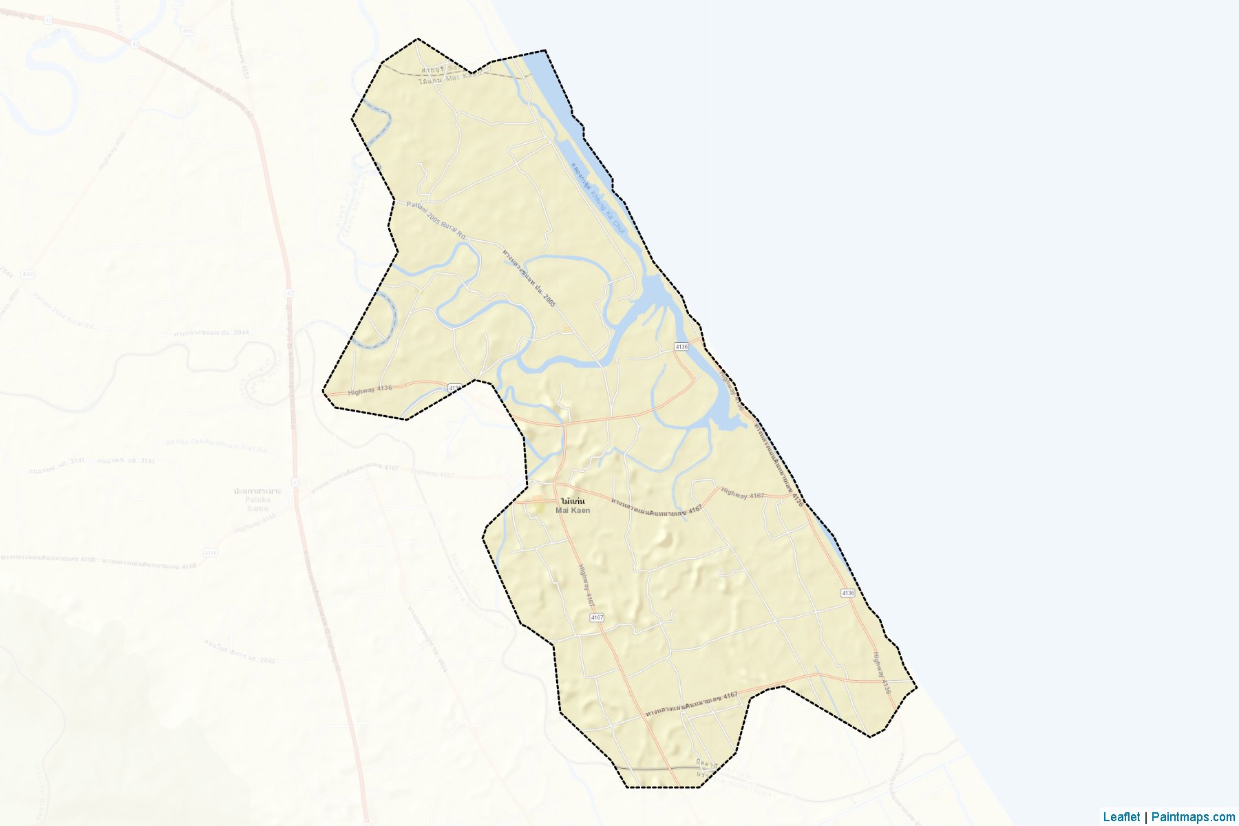 Muestras de recorte de mapas Mai Kaen (Pattani)-2