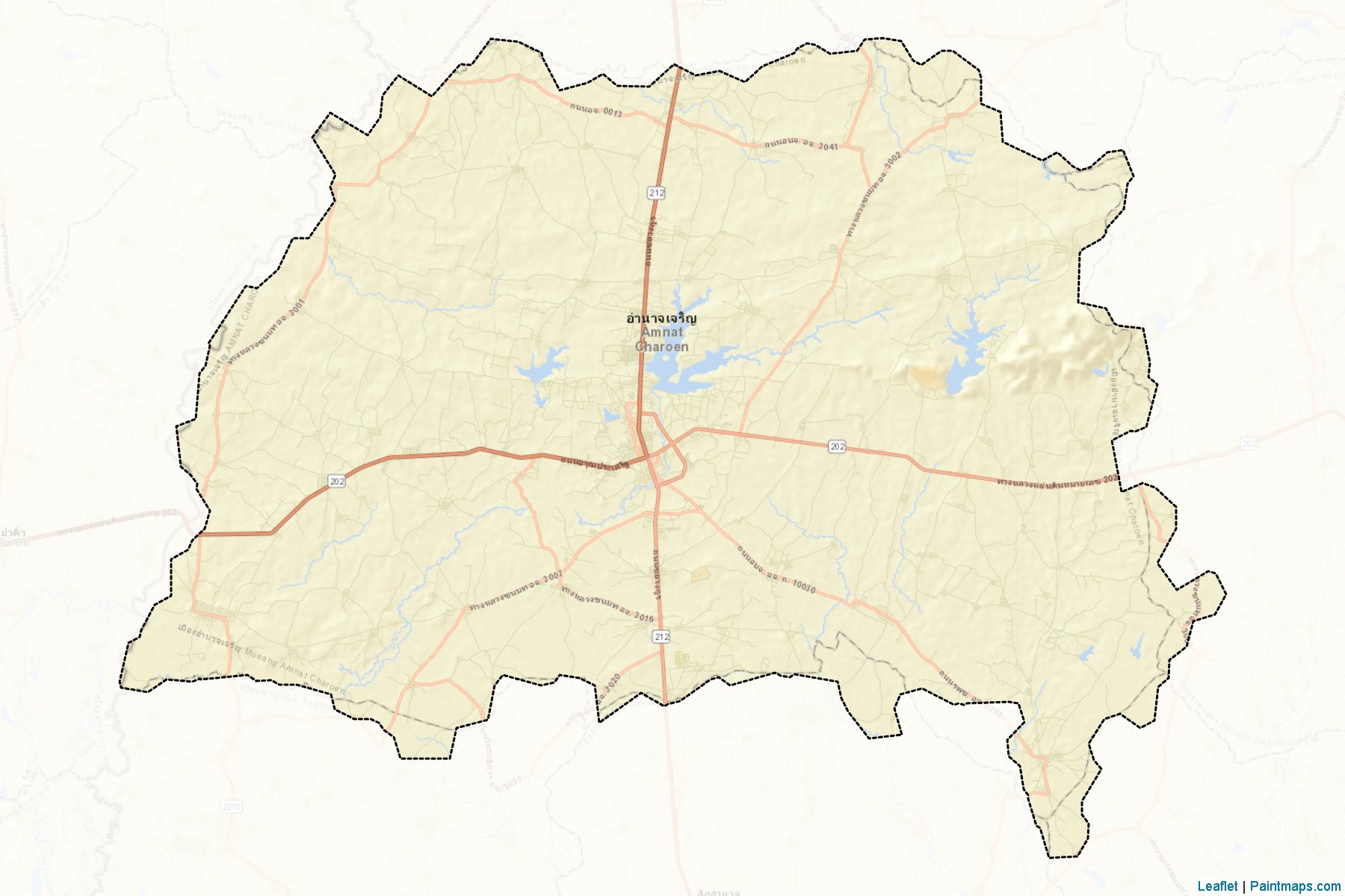 Muestras de recorte de mapas Muang Amnat Charoen (Amnat Charoen)-2