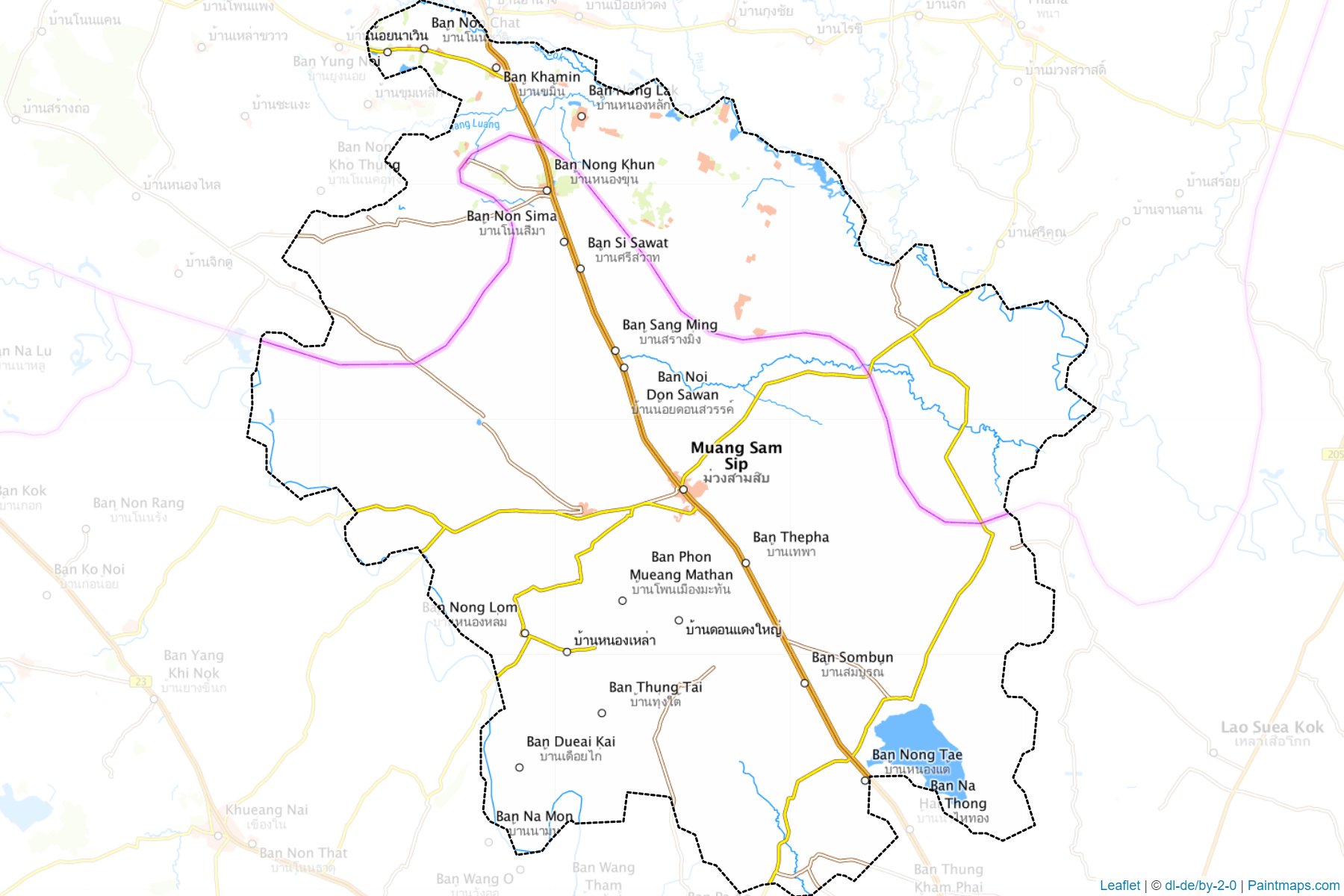 Muestras de recorte de mapas Muang Samsip (Ubon Ratchathani)-1