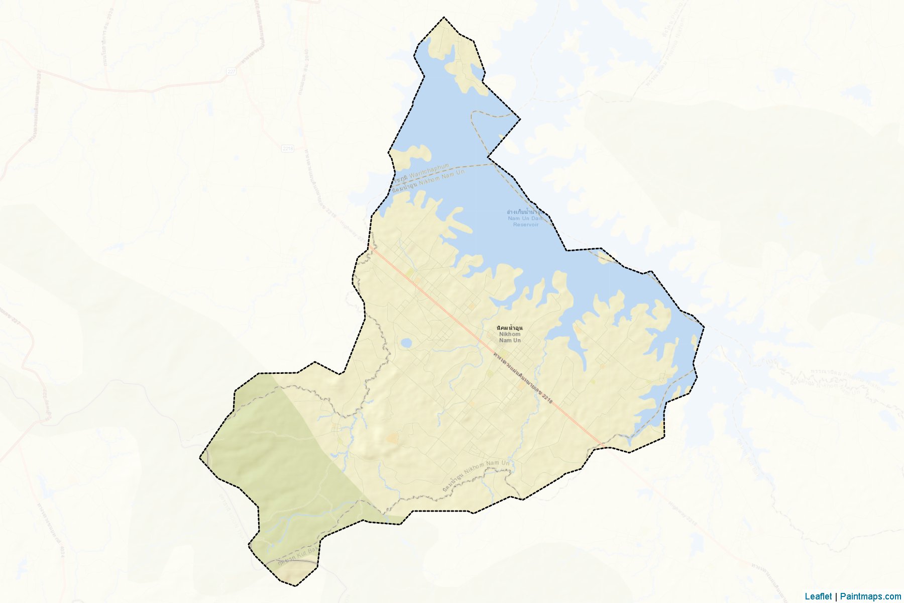 Muestras de recorte de mapas Nikhum Nam Un (Sakon Nakhon)-2