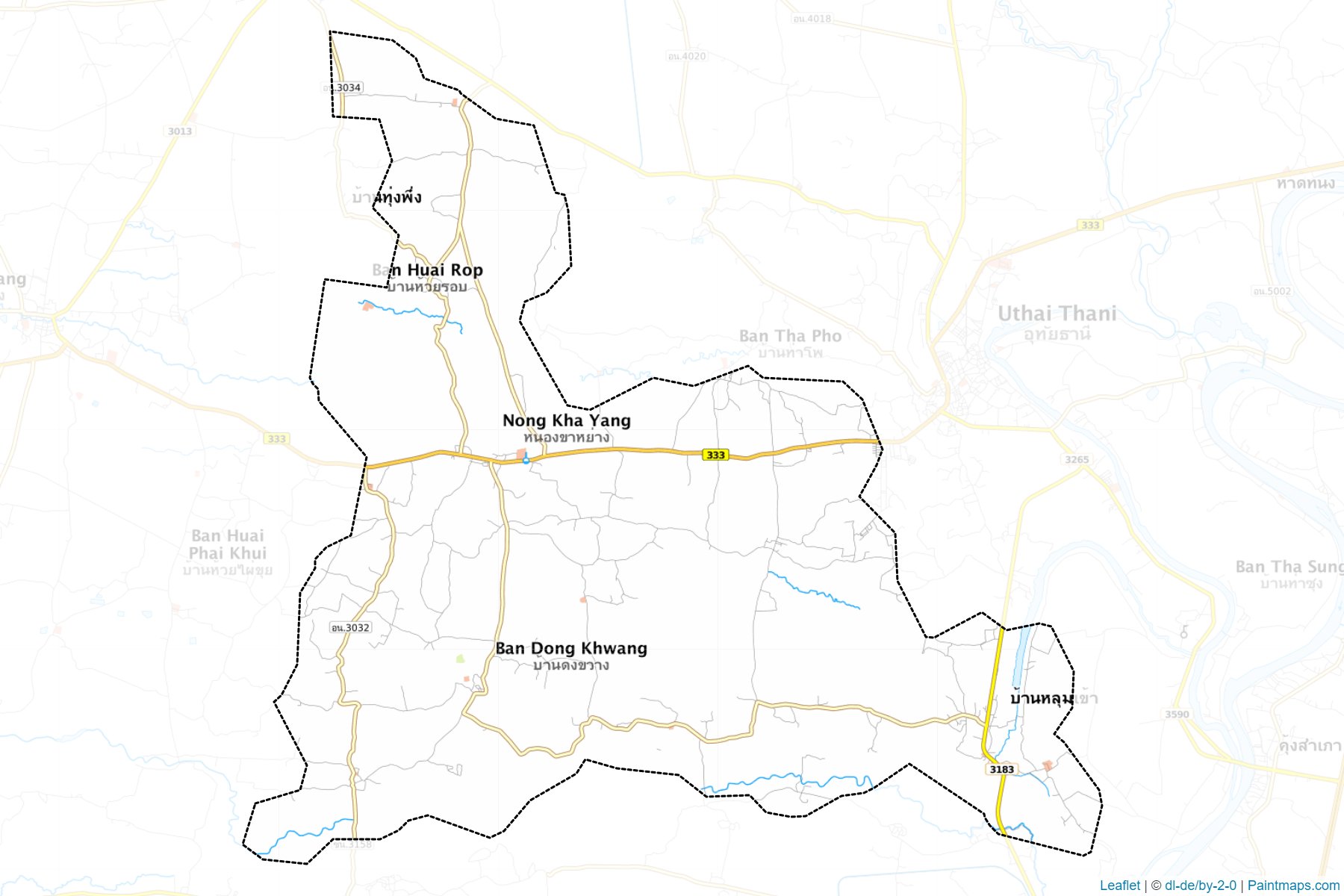 Muestras de recorte de mapas Nong Khayang (Uthai Thani)-1