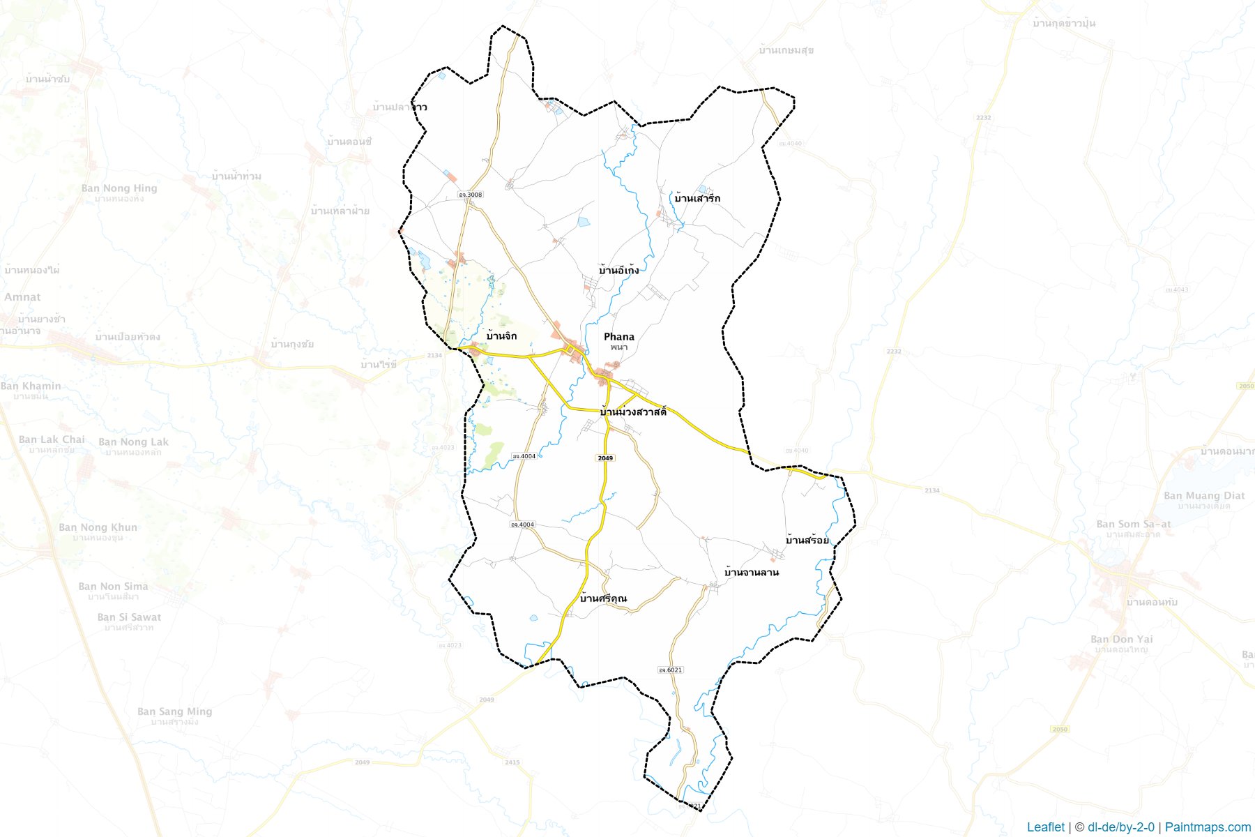 Phana (Amnat Charoen) Map Cropping Samples-1