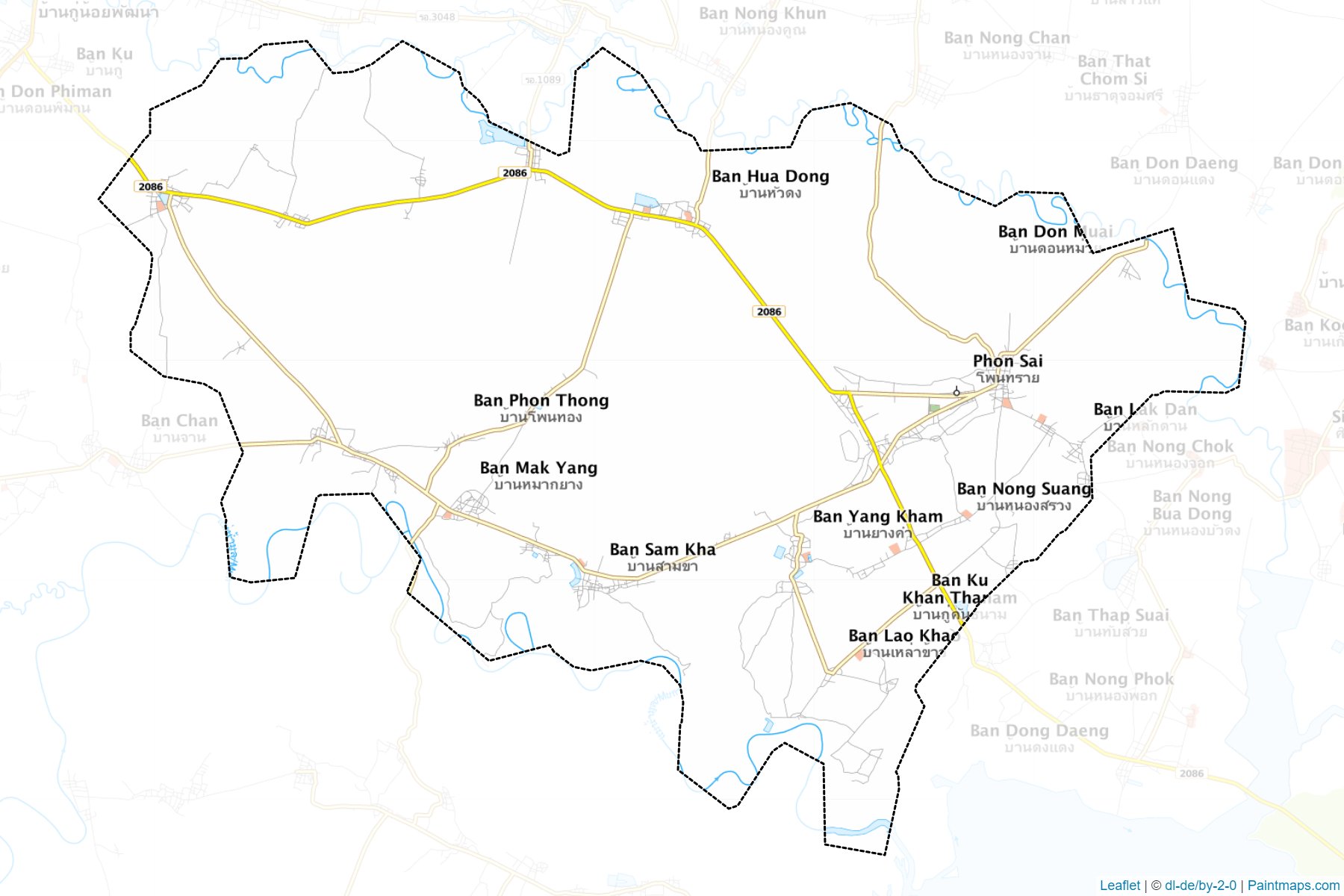 Muestras de recorte de mapas Phon Sai (Roi Et)-1